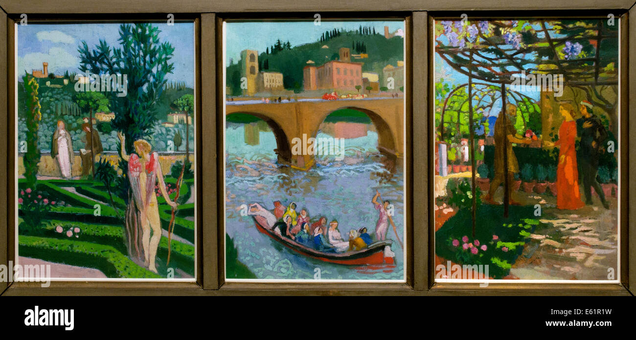 Triptych for illustration of Petrarch 1931 Maurice Denis 1870-1943 France French Stock Photo