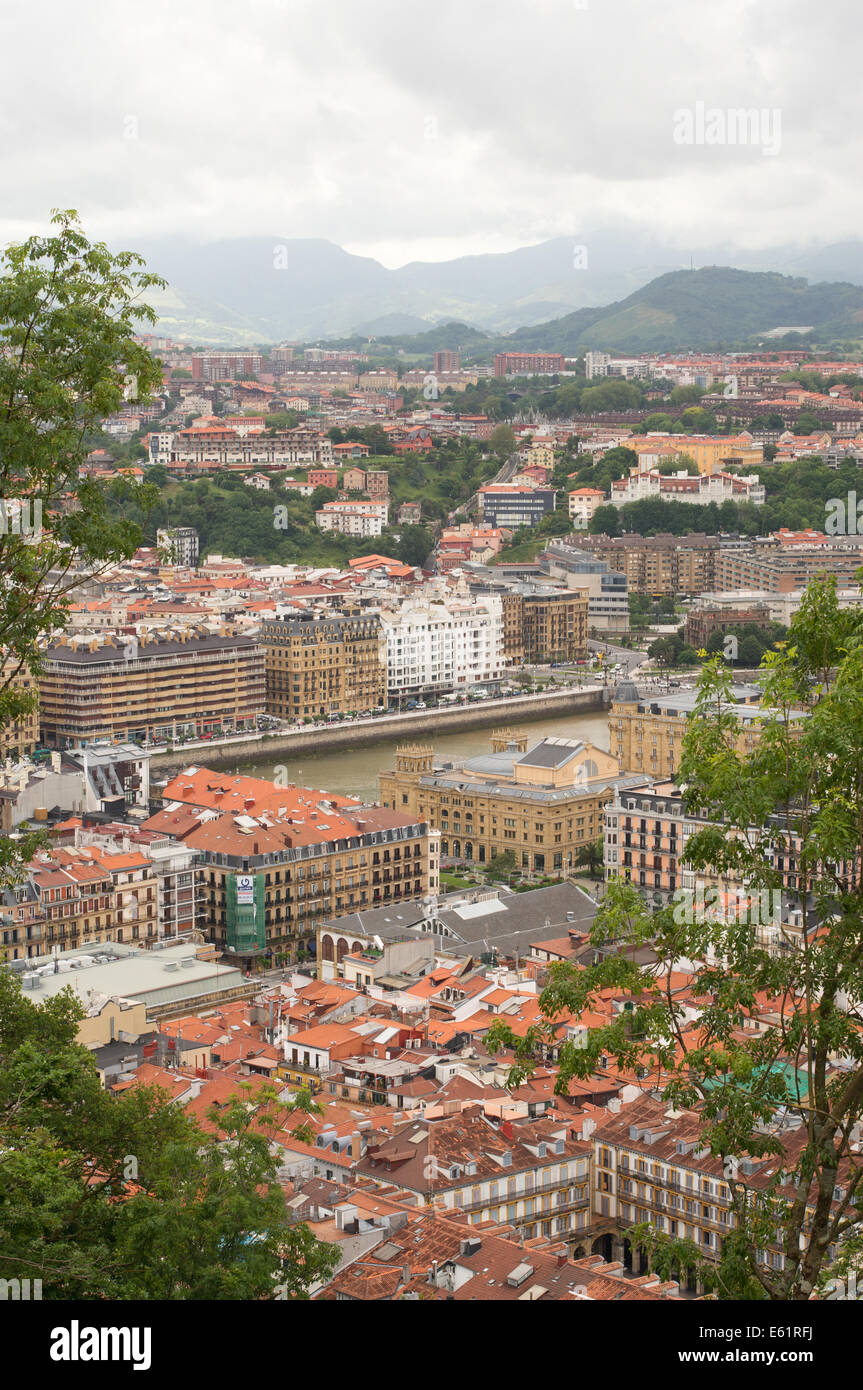 View over the city of San Sebastián or Donostia,  Gipuzkoa, northern Spain, Europe Stock Photo