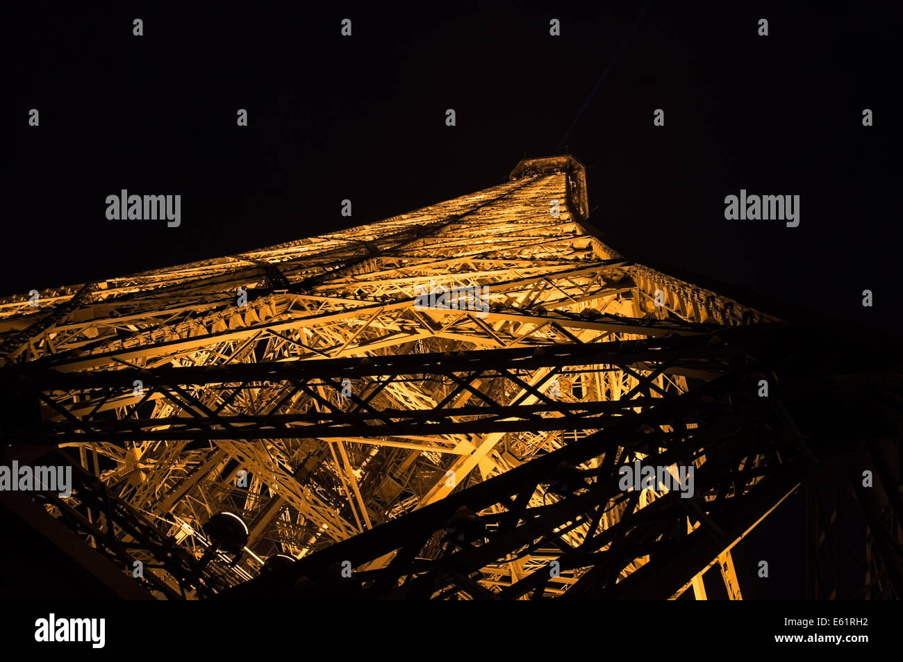 The Eiffel Tower at night,  Paris, France Stock Photo