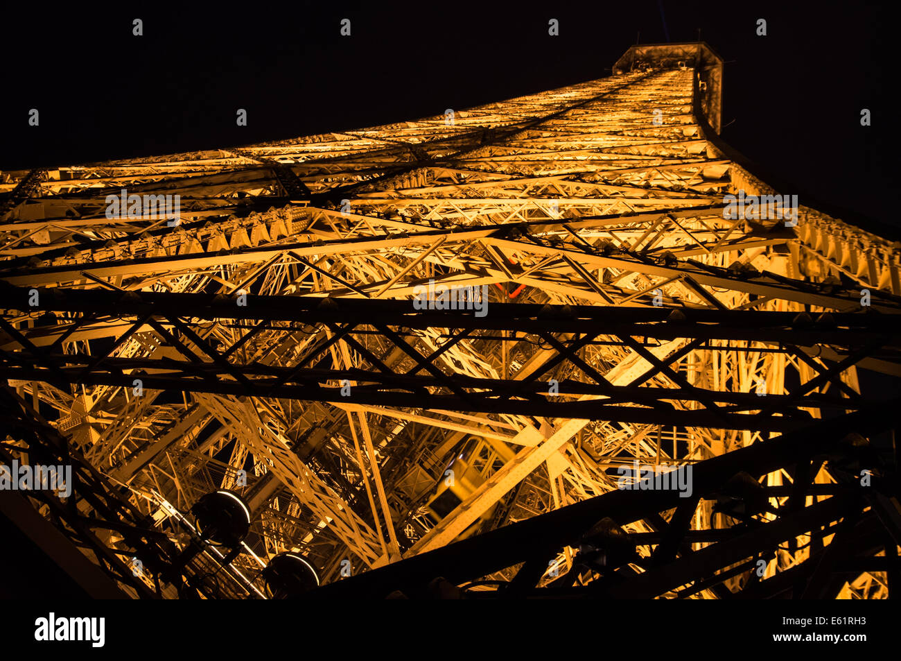 The Eiffel Tower at night,  Paris, France Stock Photo
