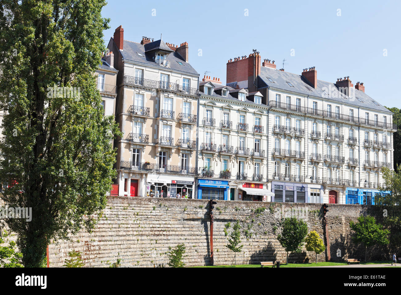NANTES, FRANCE - JULY 25, 2014: street Rue des Etats near Castle in Nantes, France. Nantes is the capital city of the Pays de la Stock Photo