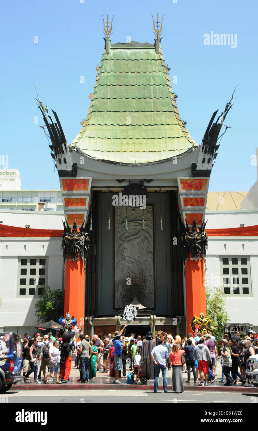 Grauman's Chinese Theatre along Walk of Fame on Hollywood Boulevard in downtown Los Angeles, California Stock Photo