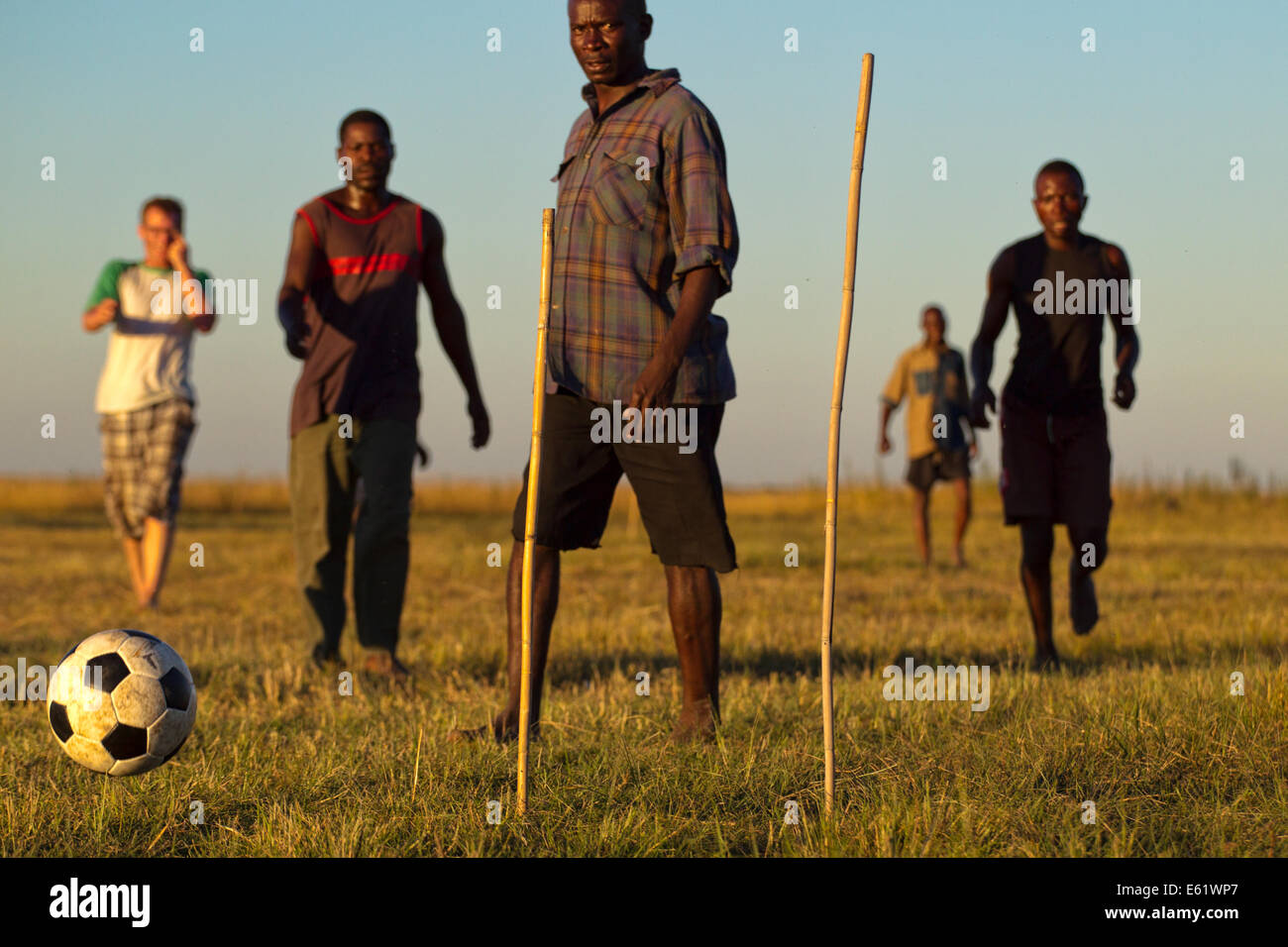 Soccer Game Bangweulu Zambia Stock Photo Alamy