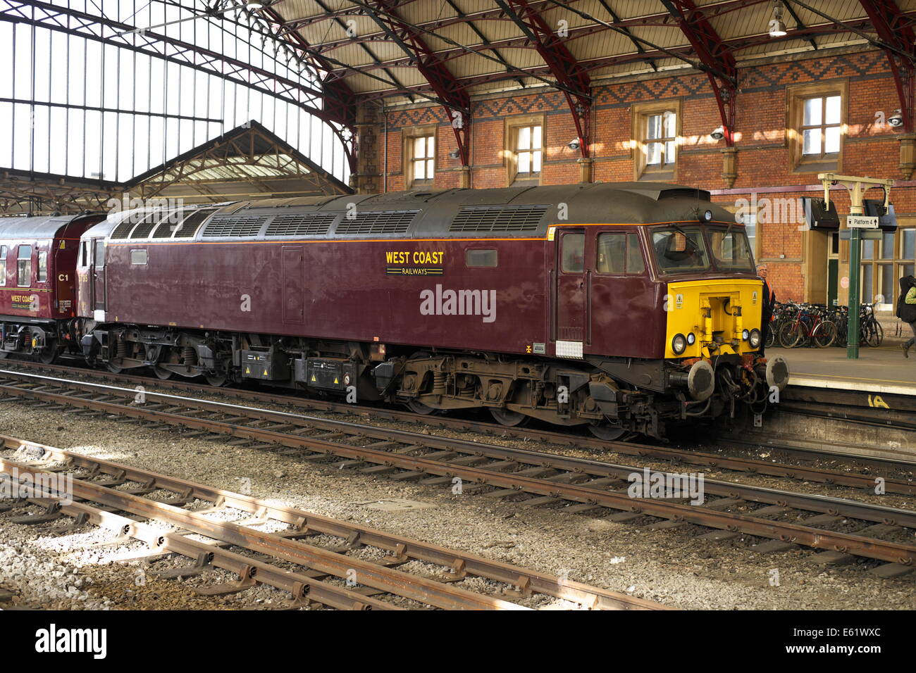 West coast railways class 57 diesel locomotive at Bristol temple meads station Stock Photo