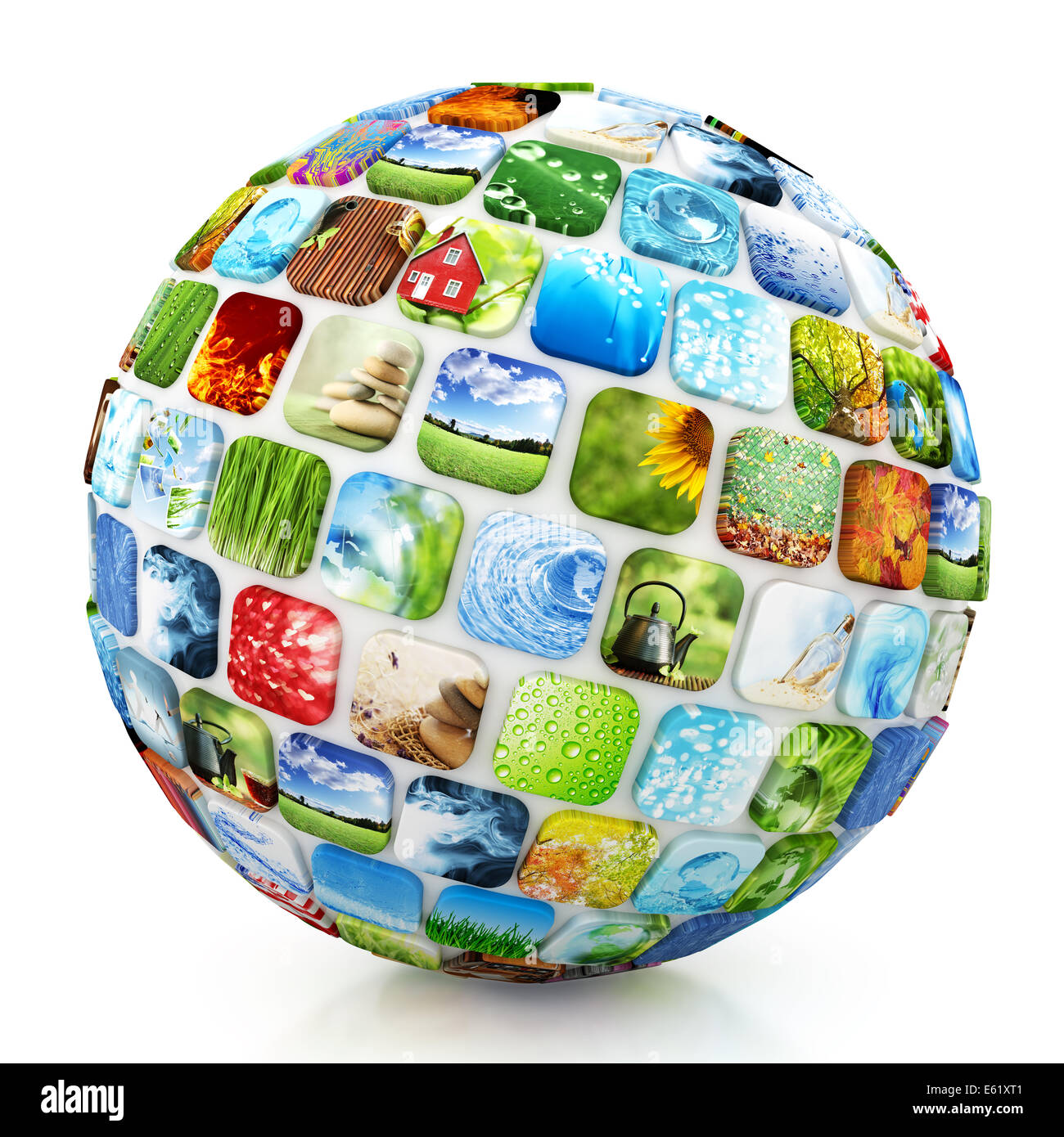 Sphere of colorful images Stock Photo