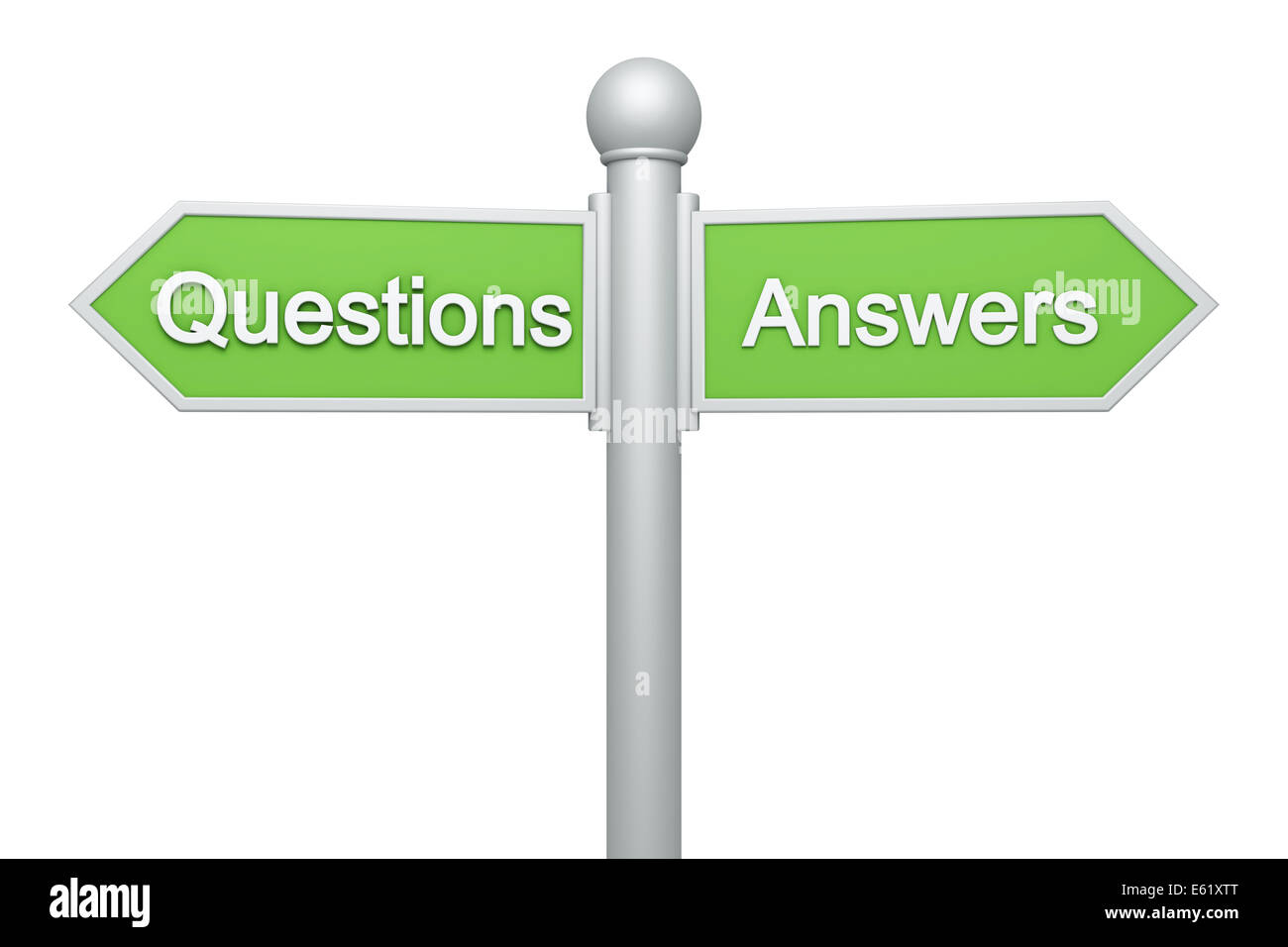 Street signpost - Questions & Answers Stock Photo