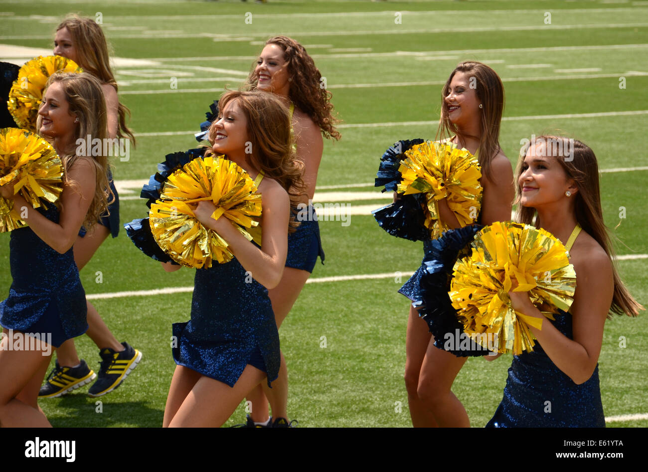 ANN ARBOR, MI - AUGUST 10: University of Michigan Dance Team members ...