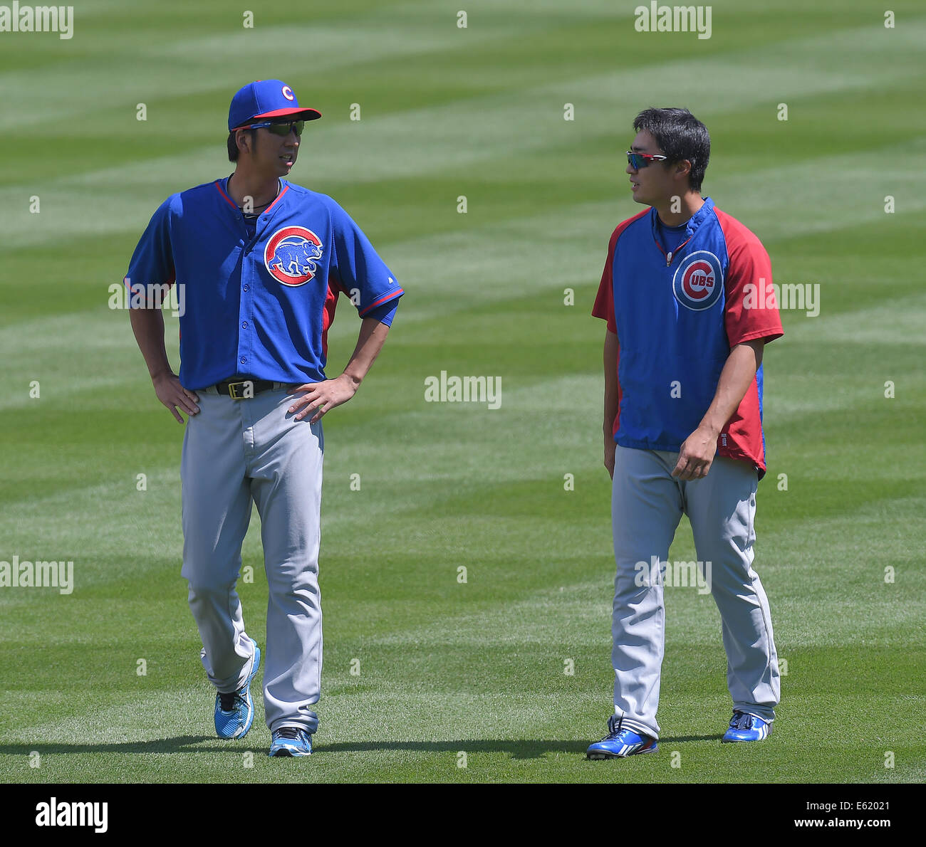 Denver, Colorado, USA. 7th Aug, 2014. (L-R) Kyuji Fujikawa, Tsuyoshi Denver, Colorado, USA. 7th Aug, 2014. (L-R) Kyuji Fujikawa, Tsuyoshi