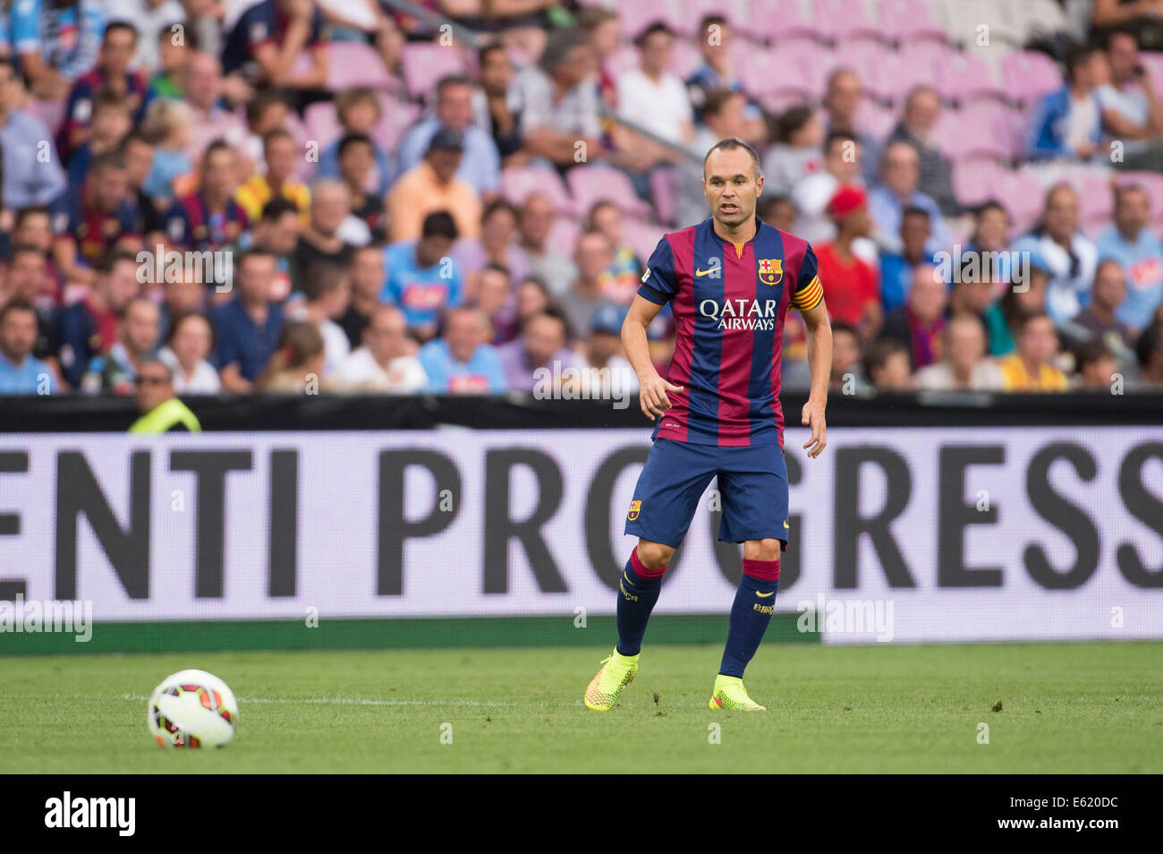 Geneva, Switzerland. 6th Aug, 2014. Andres Iniesta (Barcelona) Football/Soccer : Pre-season friendly match between SSC Napoli 1-0 FC Barcelona at Stade de Geneve in Geneva, Switzerland . © Maurizio Borsari/AFLO/Alamy Live News Stock Photo