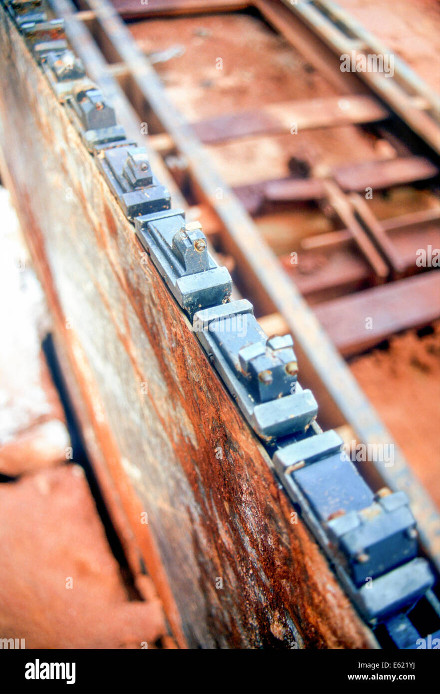 Cutting tools at a marble quarry in Chillagoe, Queensland, Australia