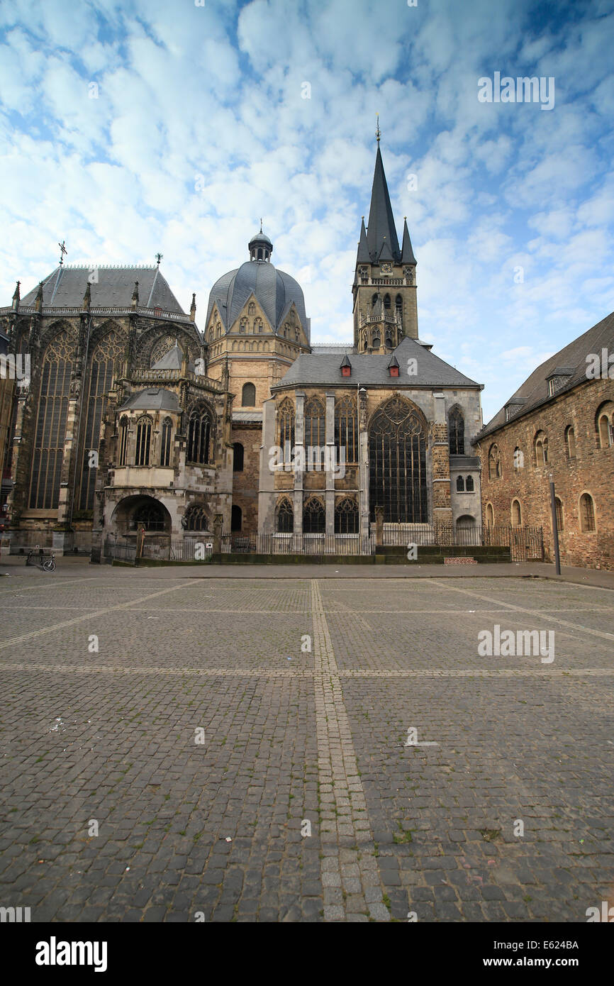 Aachen cathedral town hall and city centre Stock Photo
