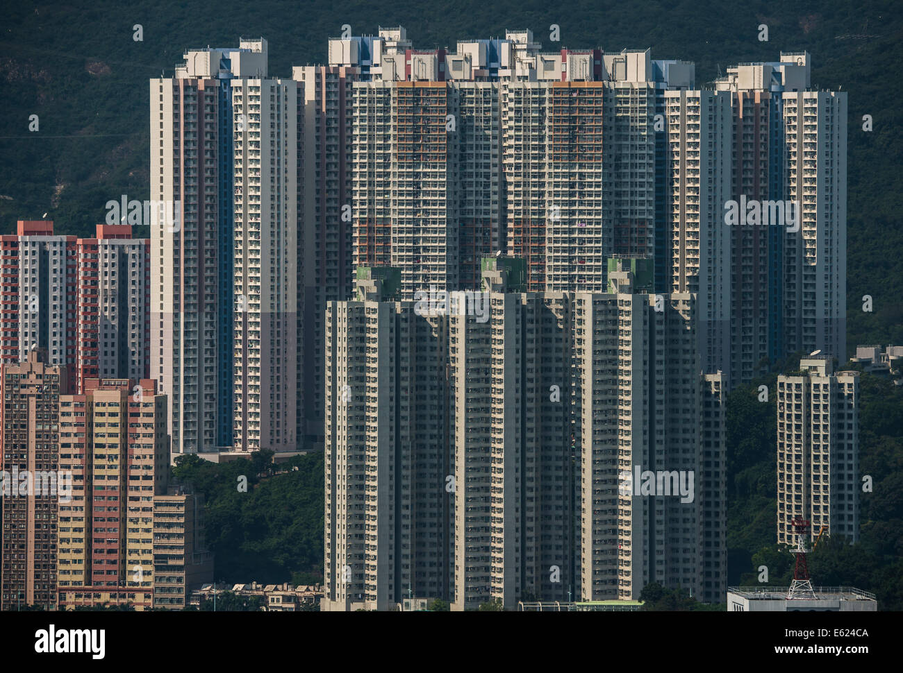 High-rise buildings, residential buildings, Aberdeen, Hong Kong Island, Hong Kong, China Stock Photo