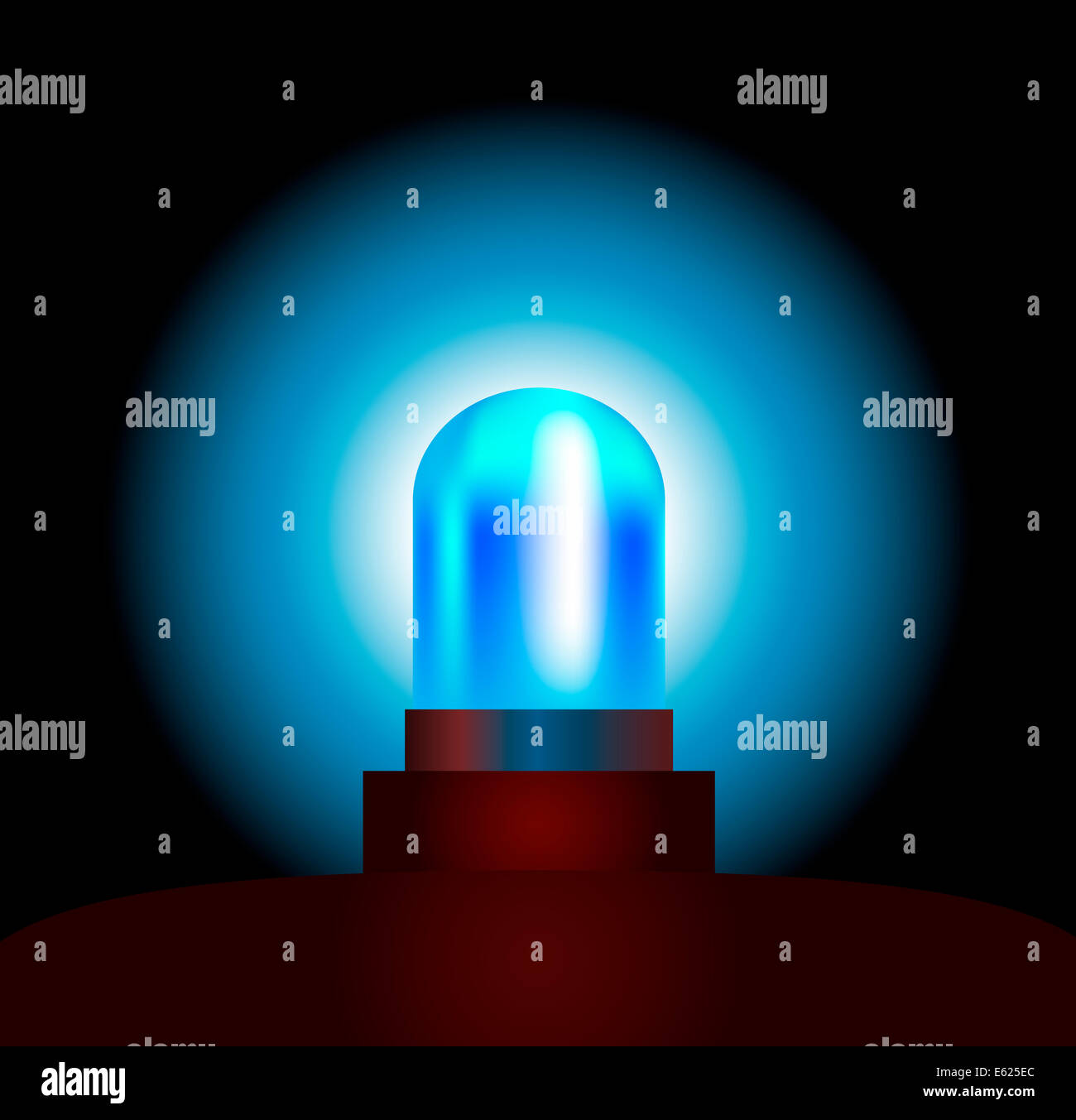 Garishly shining blue light of an emergency vehicle Stock Photo Alamy