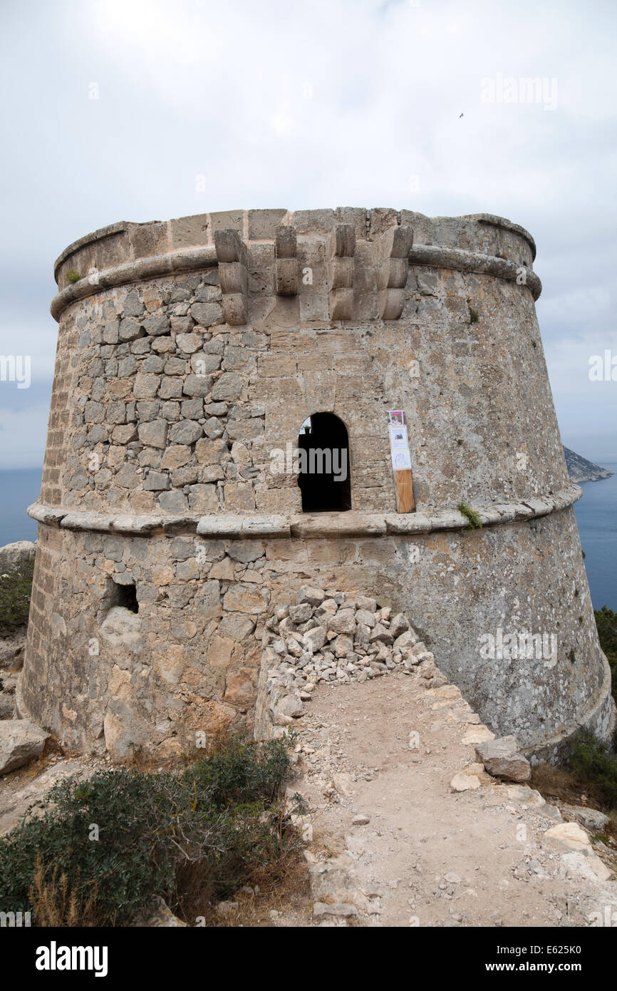 Torre Des Savinar Overlooking Es Vedra in Ibiza Stock Photo