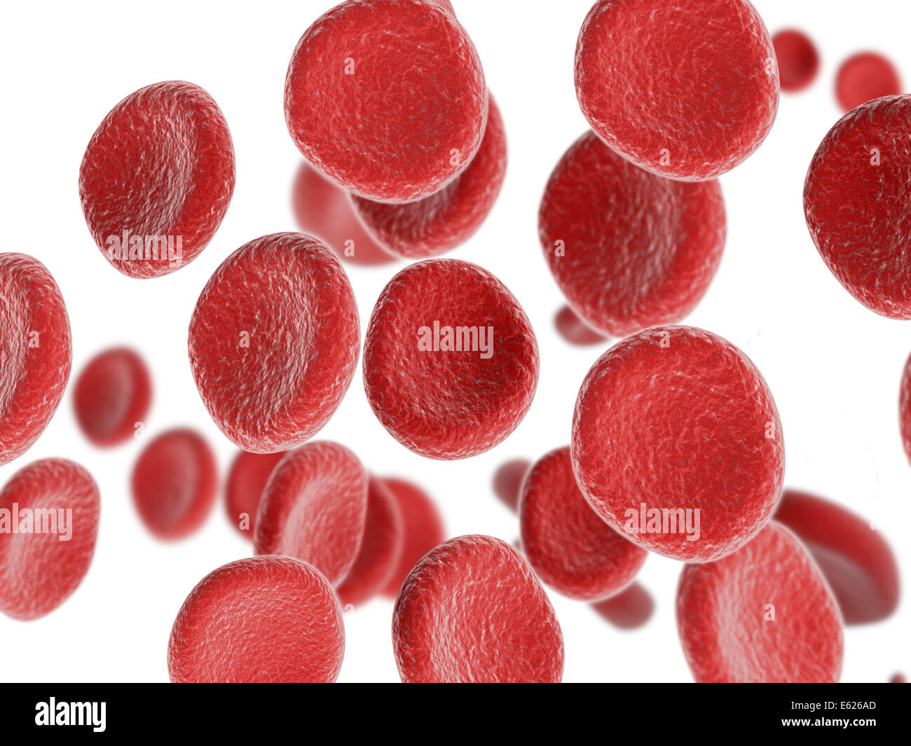 3d visualization of isolated red blood cells flow Stock Photo