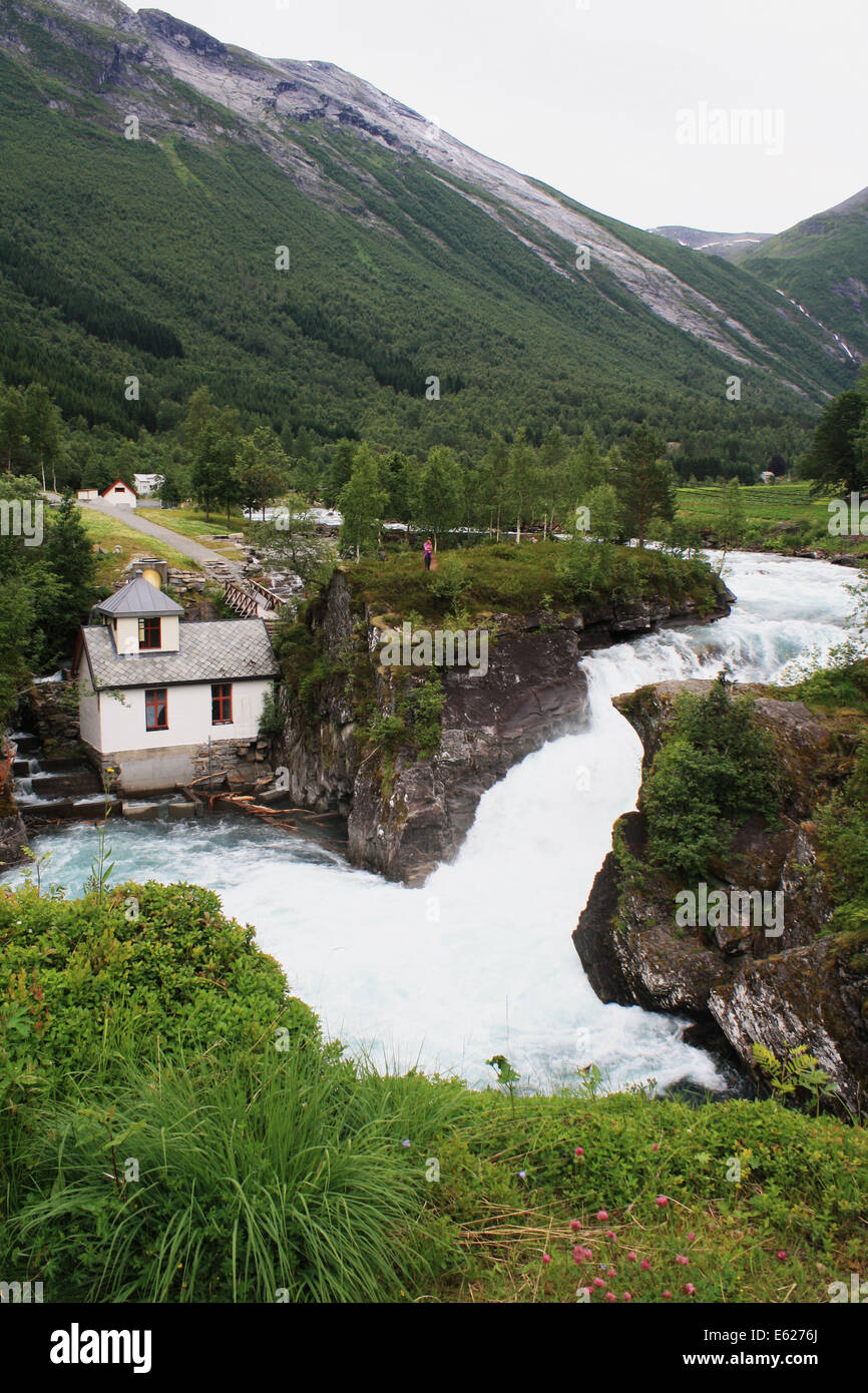 waterfall in Norway Stock Photo
