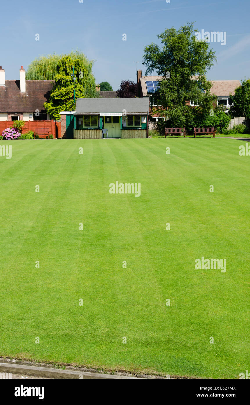 The bowling green at Penkridge Bowling Club in the historic Staffordshire town Stock Photo