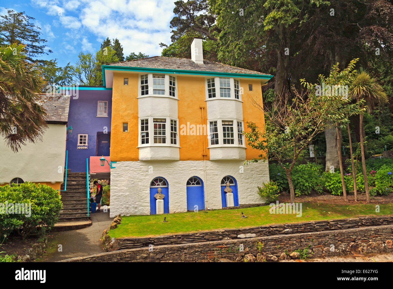 Trinity building in Portmeirion Village, Wales Stock Photo