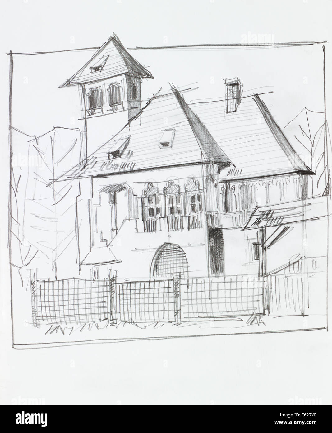 Pencil Black White Drawing Traditional Stock Photos Pencil Black