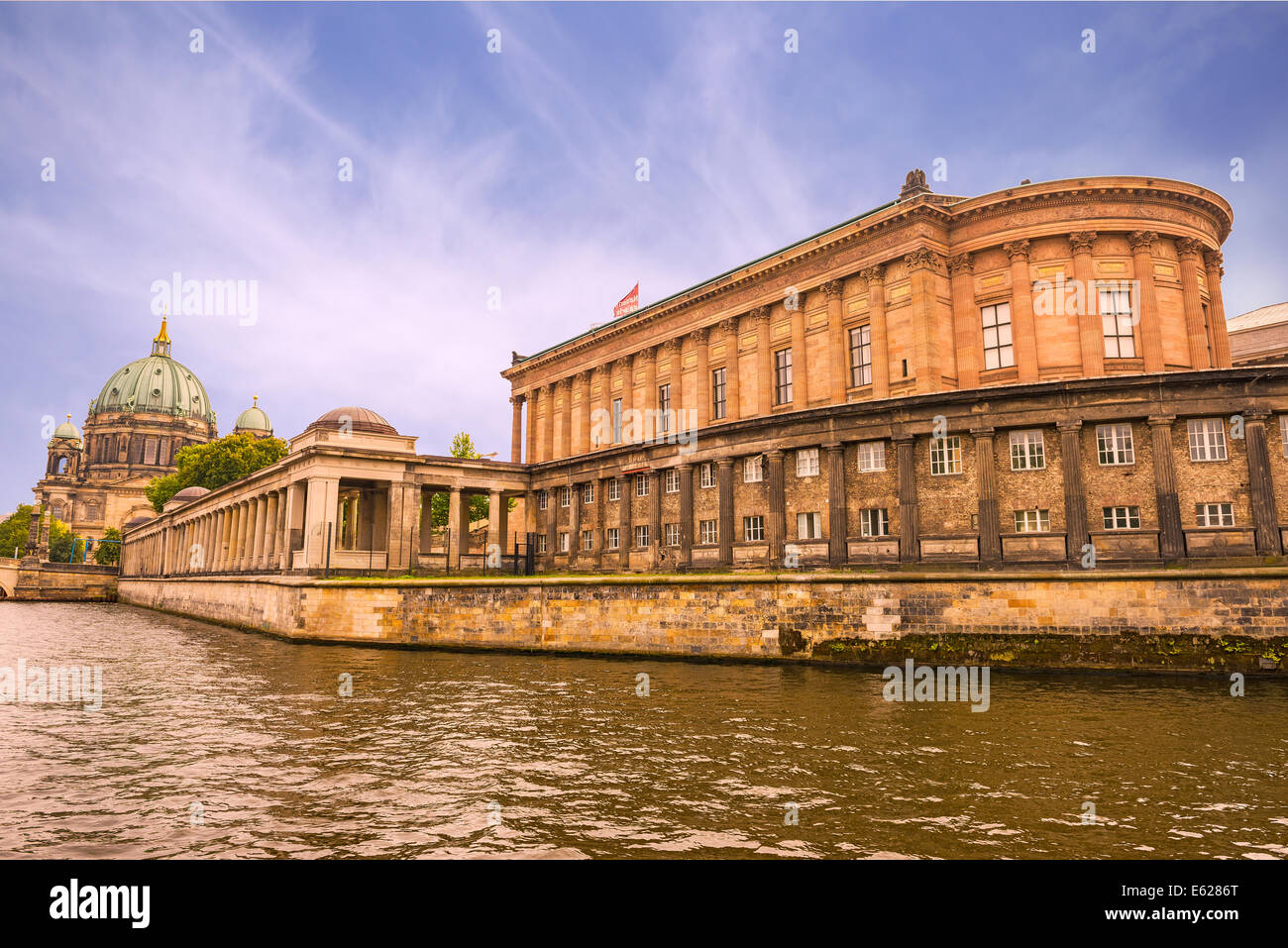Museum island (Museumsinsel) on Spree river in Berlin with 'Alte Nationalgalerie' and 'Berliner Dom' Stock Photo