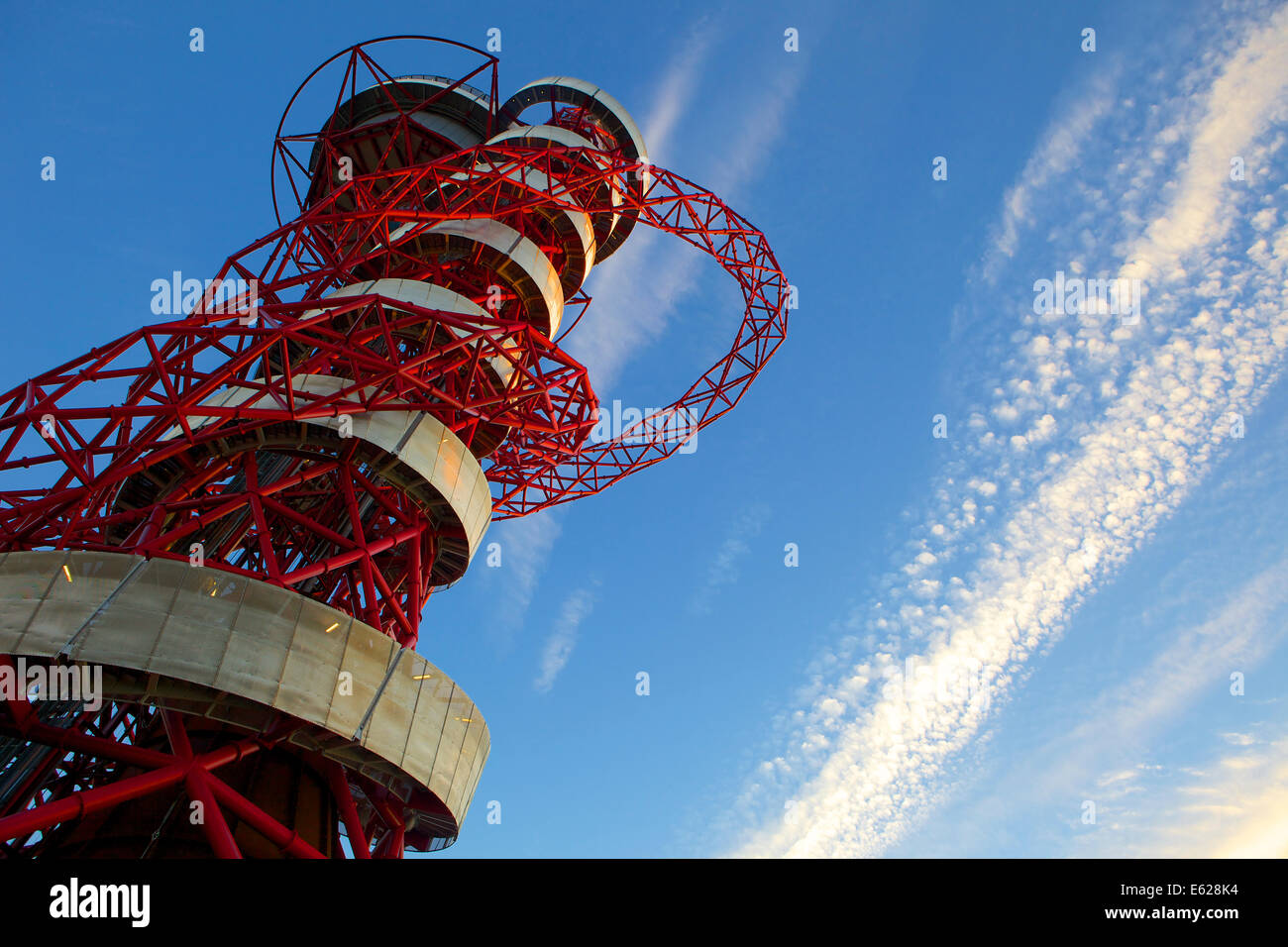 Orbit tower by Arcelor Mittal in the Queen Elizabeth Olympic park Stratford. Stock Photo