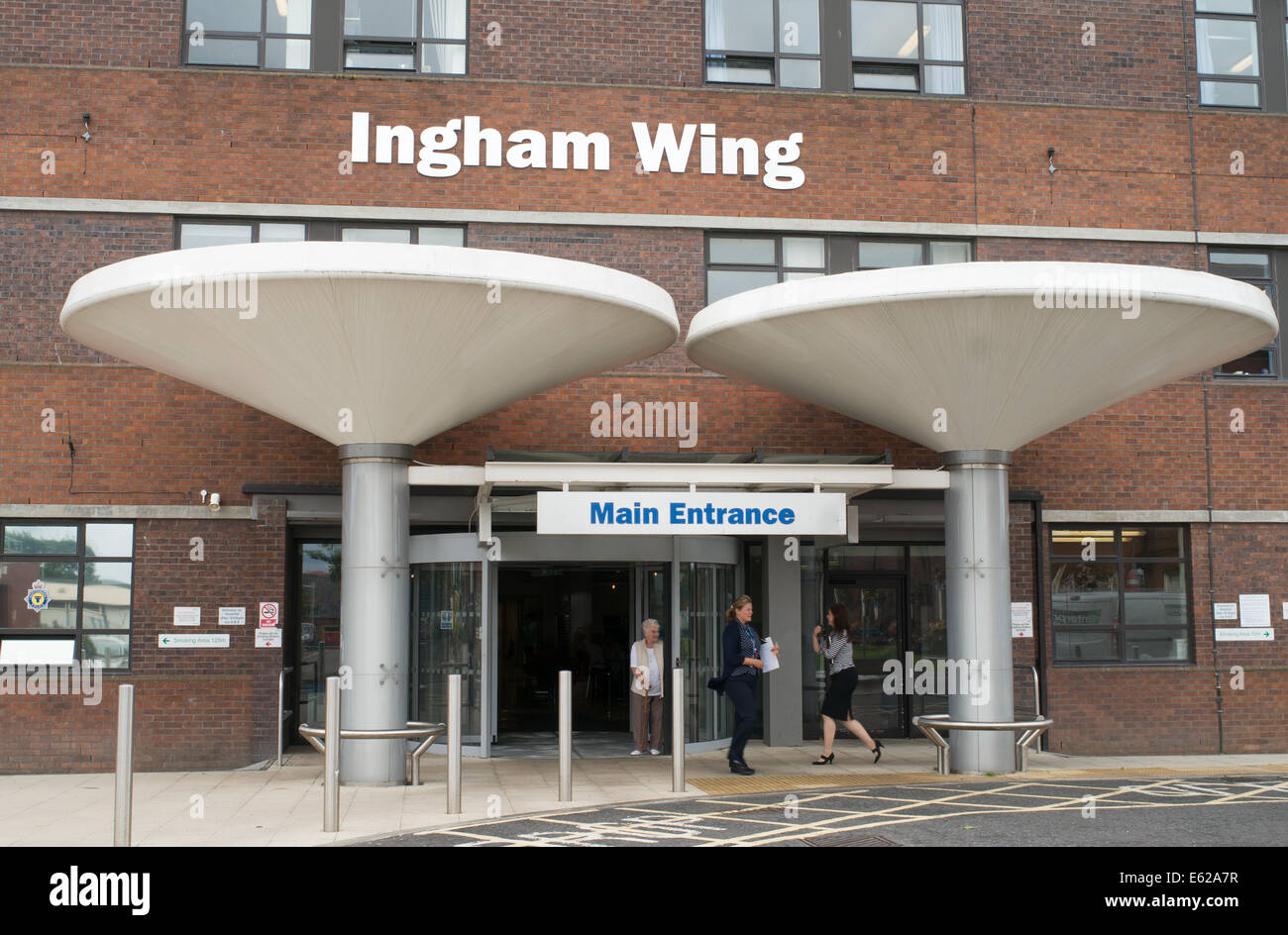 Entrance to the Ingham Wing of South Tyneside District Hospital north