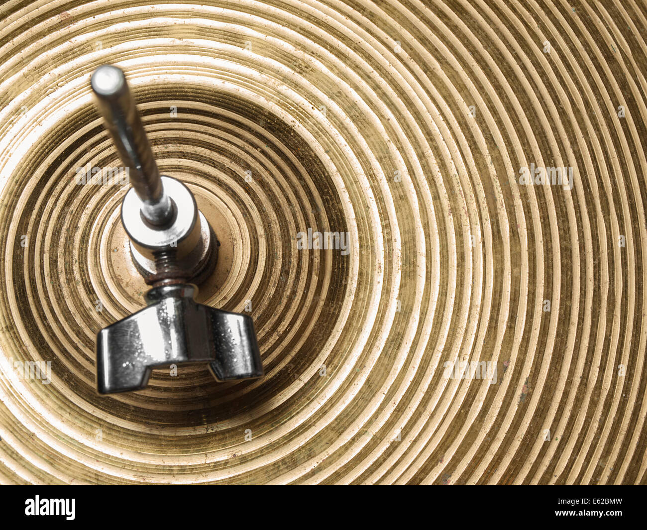 Vintage hihat closeup, for music, entertainment themes Stock Photo Alamy