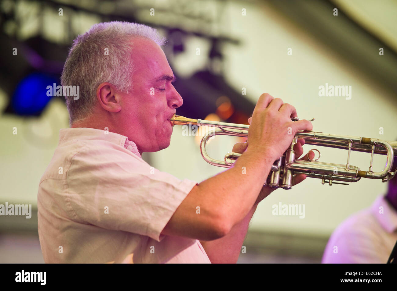 Trumpet player with Township Comets jazz band from South Africa