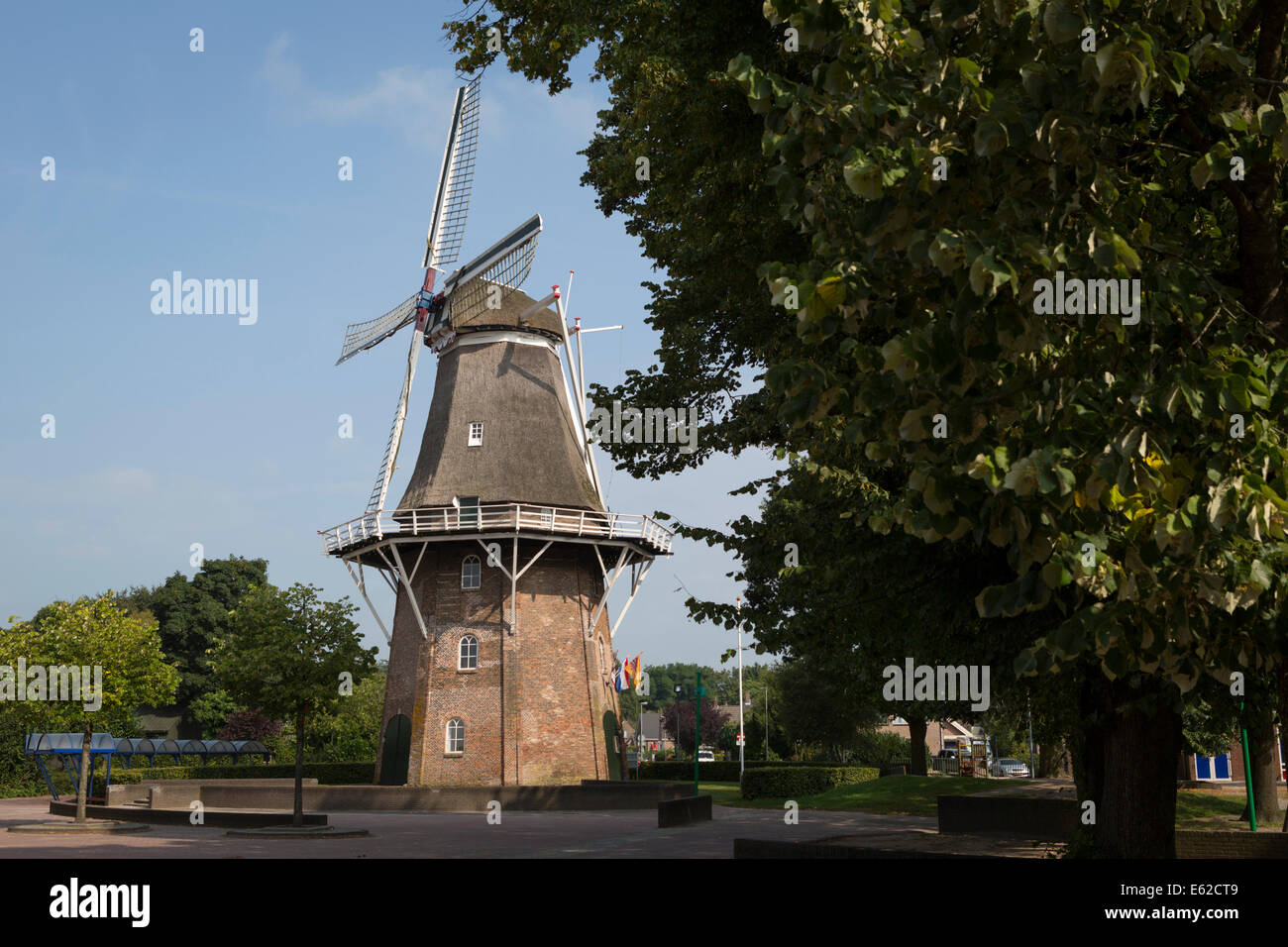 Windmill 'Jan Pol' in Dalen, a village in the province of Drenthe in the Netherlands. The mill also is a museum. Stock Photo