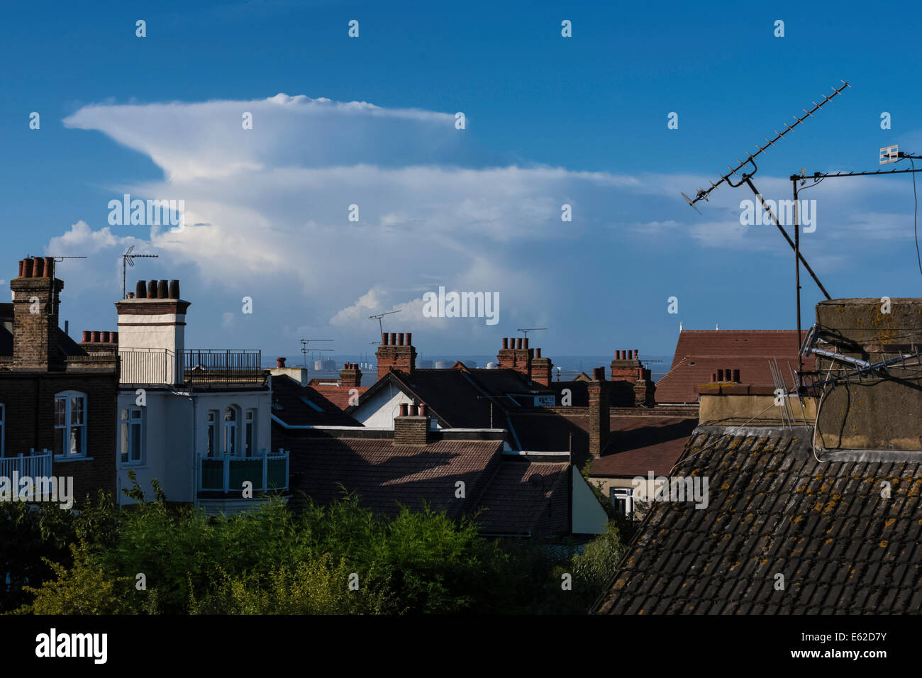 Cumulonimbus Cloud Forming Over The Thames Estuary Looking Towards Kent from Essex Stock Photo