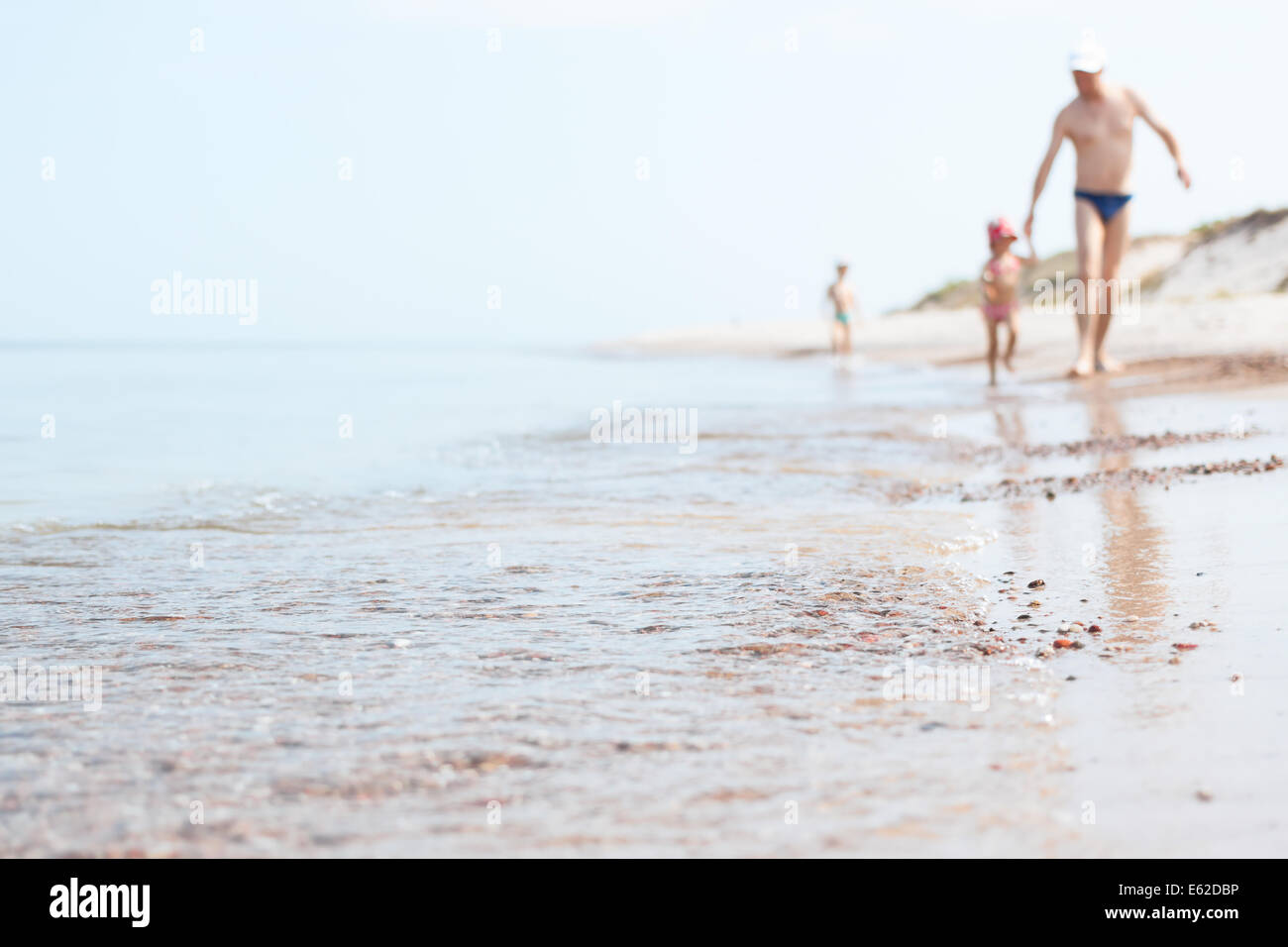 Baltic seaside and family Stock Photo