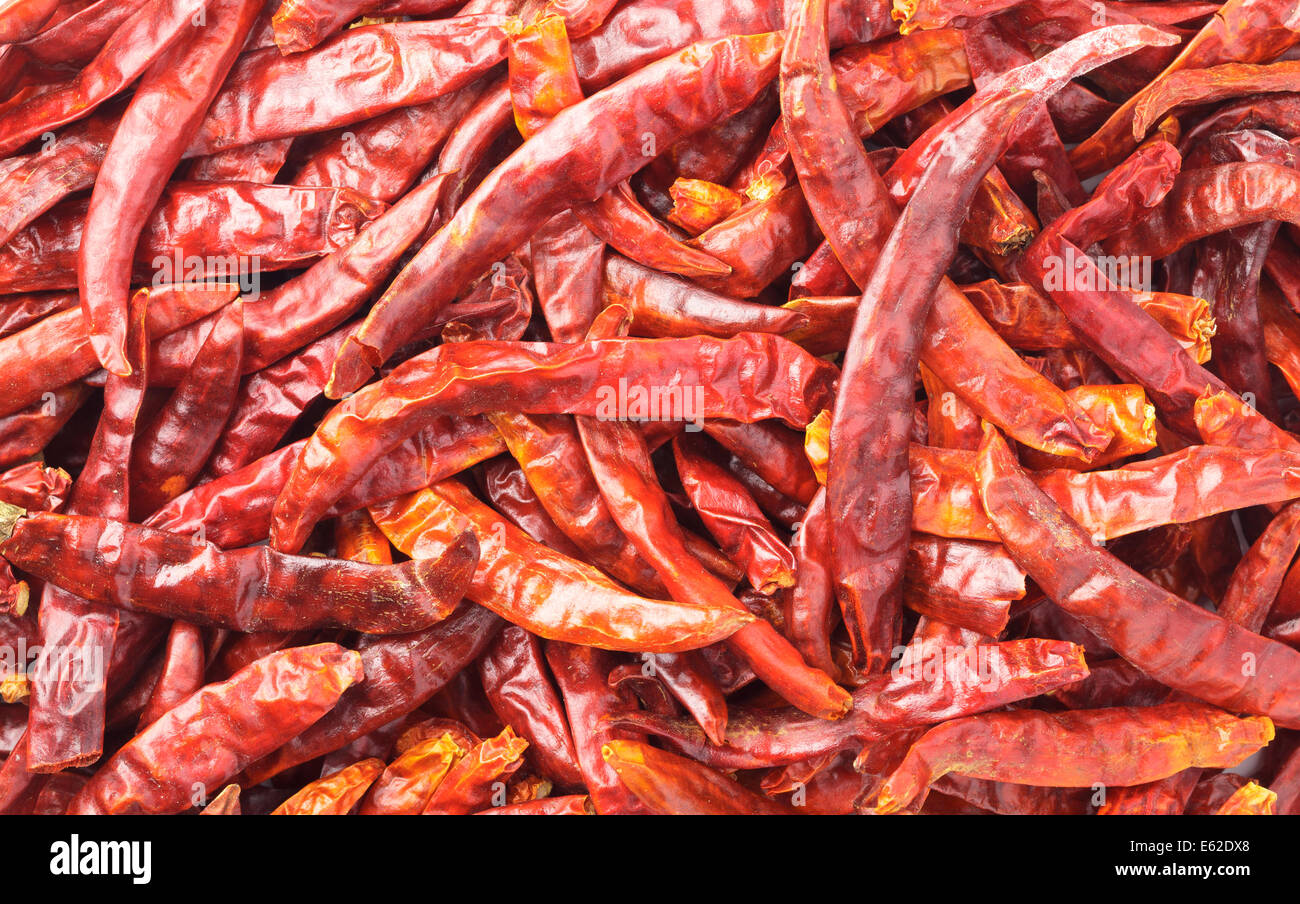 Dried red chilis Stock Photo