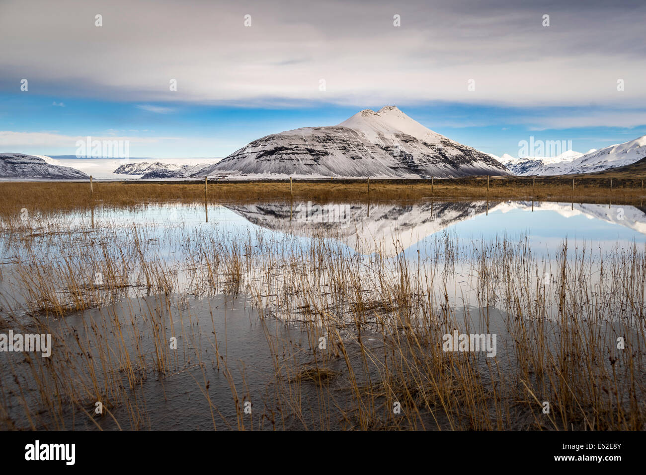 Mt. Hoffel, Hoffellsjokull glacier, Hornafjordur, Iceland Stock Photo