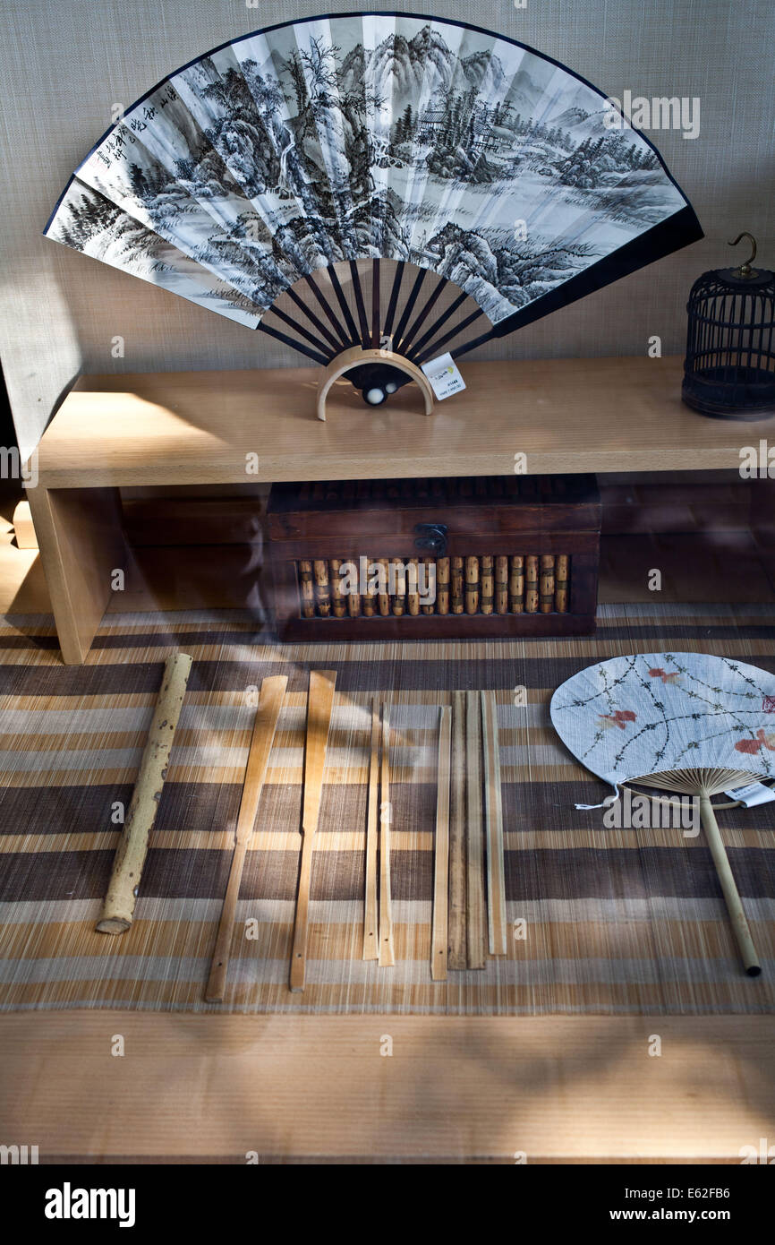 Window display of traditional Chinese fans, 798 Art Zone, Beijing