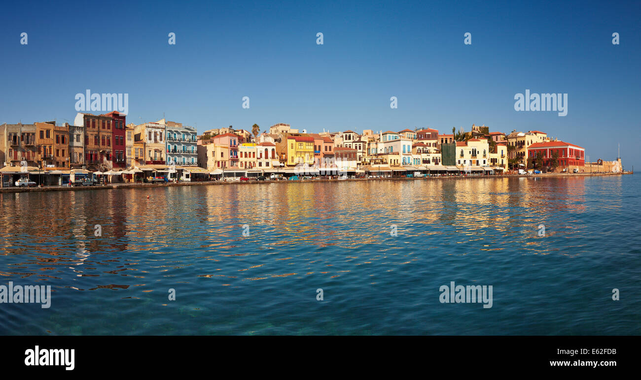 Chania harbour Crete. Stock Photo
