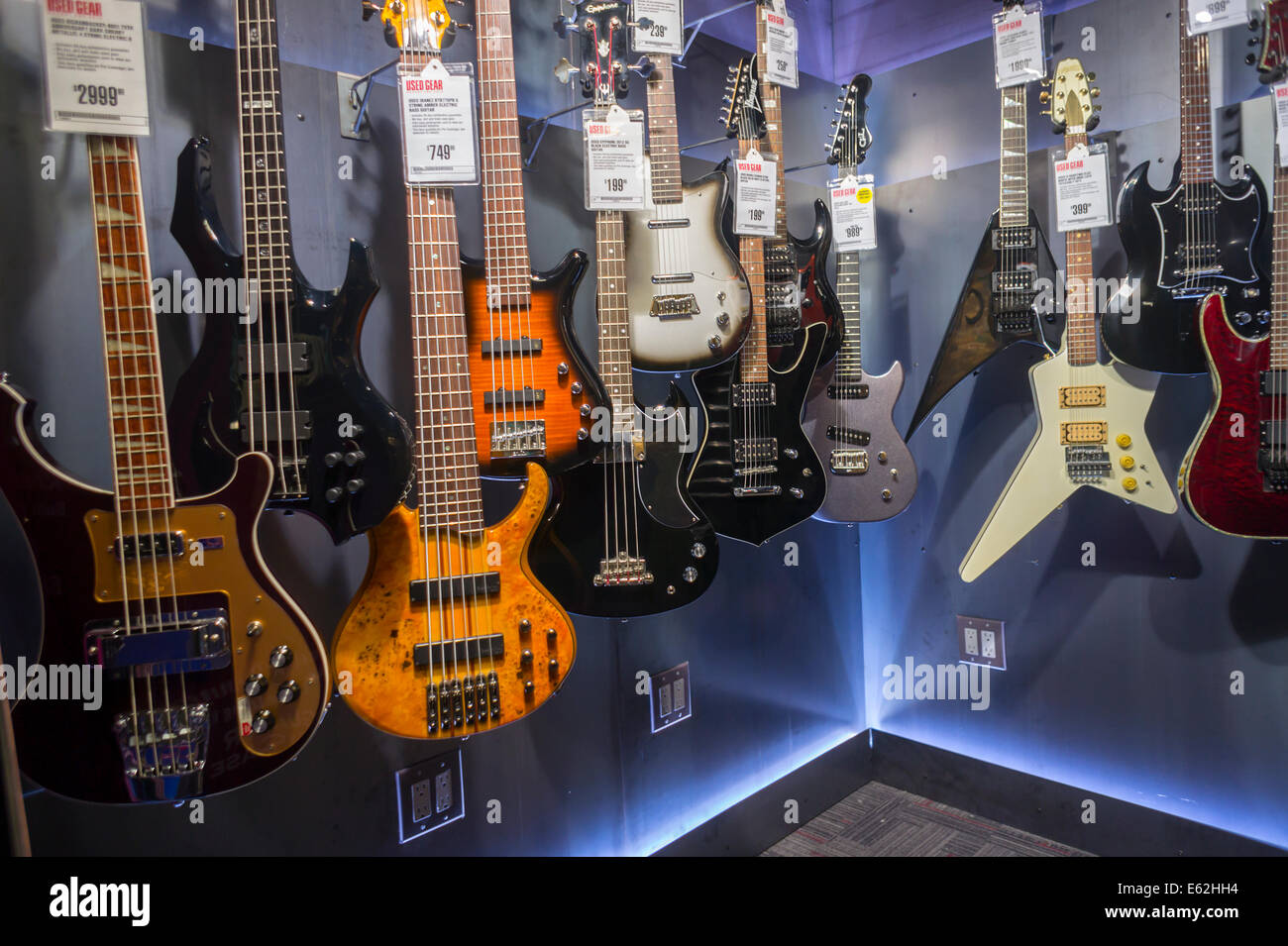 Vintage electric guitars at the newly opened Guitar Center store