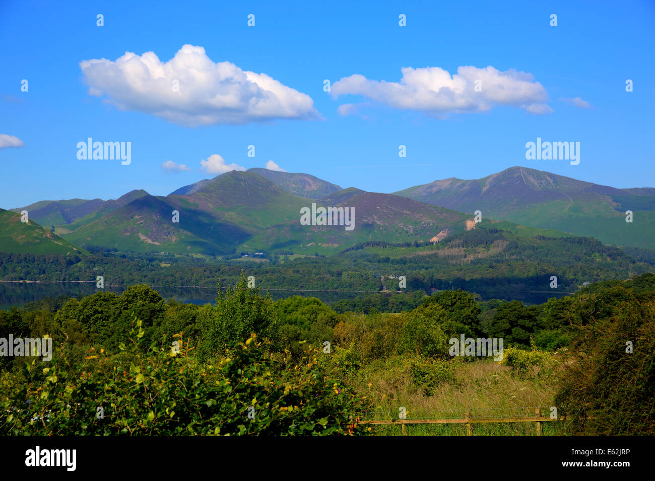 Catbells mountains from Castlerigg Hall Keswick Lake District Cumbria ...