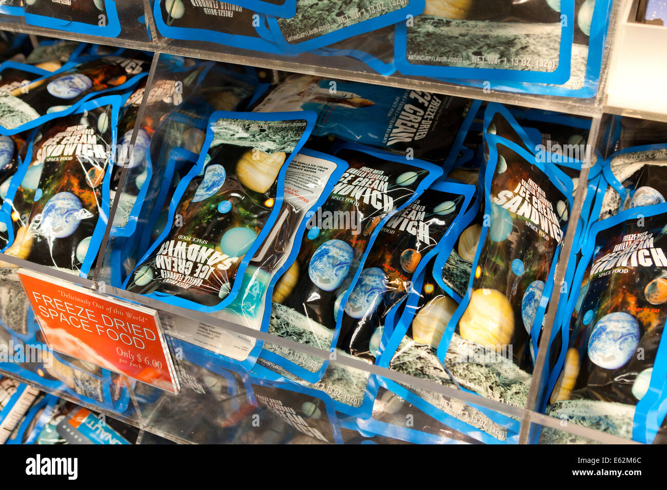 Freeze dried space food for sale at National Air and Space Museum - Washington, DC USA Stock Photo