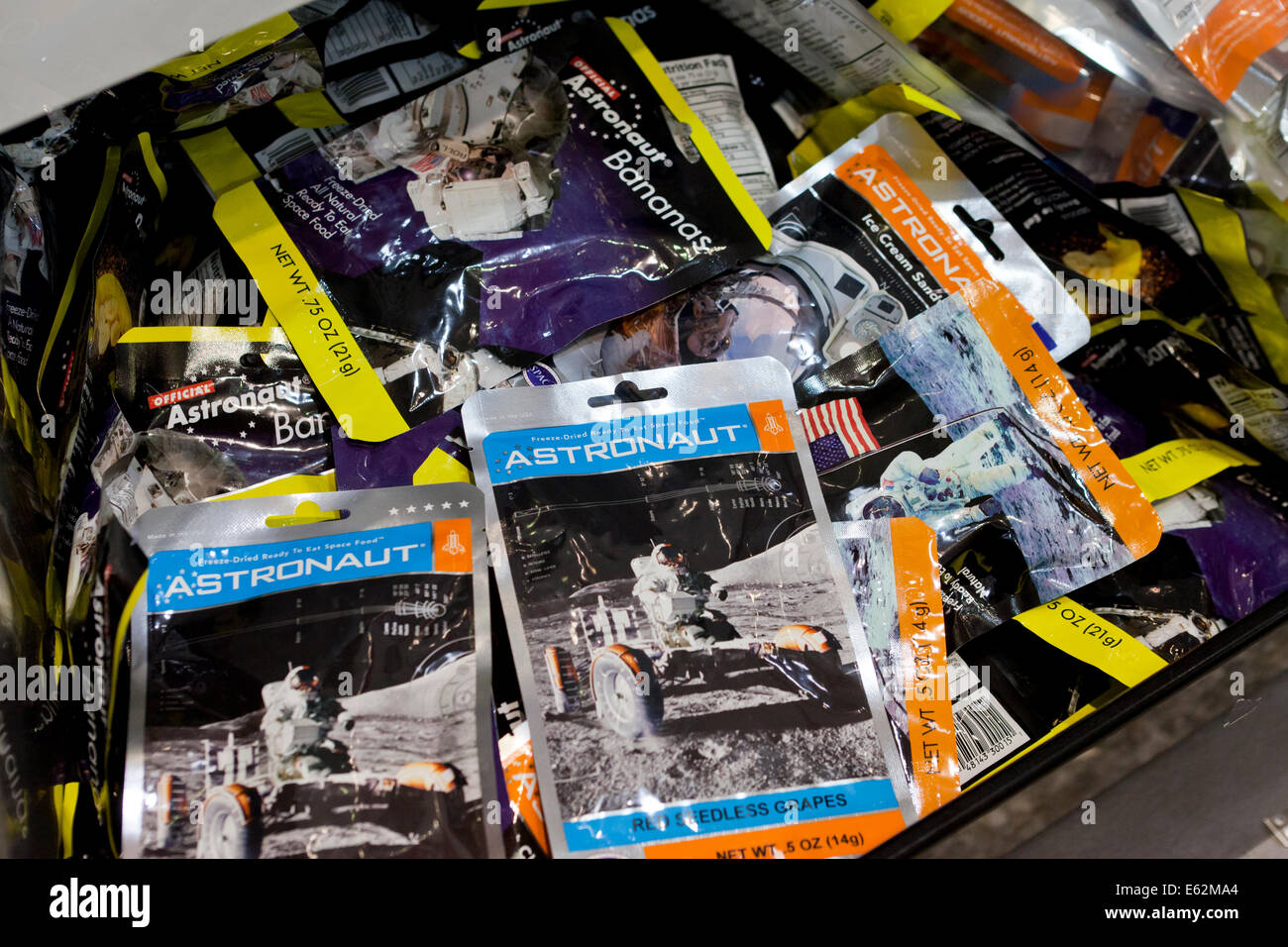 Freeze dried space food for sale at National Air and Space Museum - Washington, DC USA Stock Photo