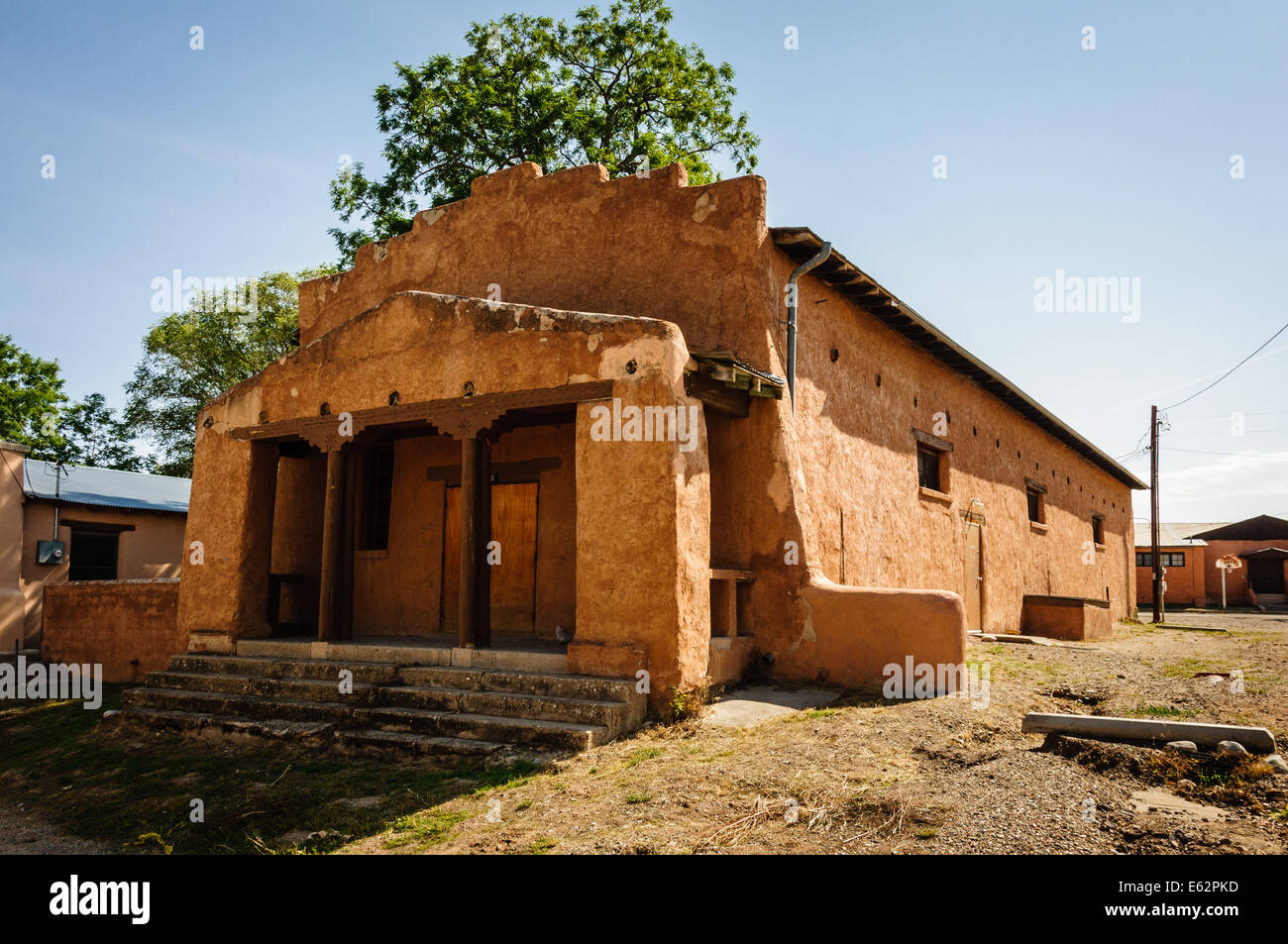 Adobe Buildings, Church Square, Dixon, New Mexico Stock Photo Alamy