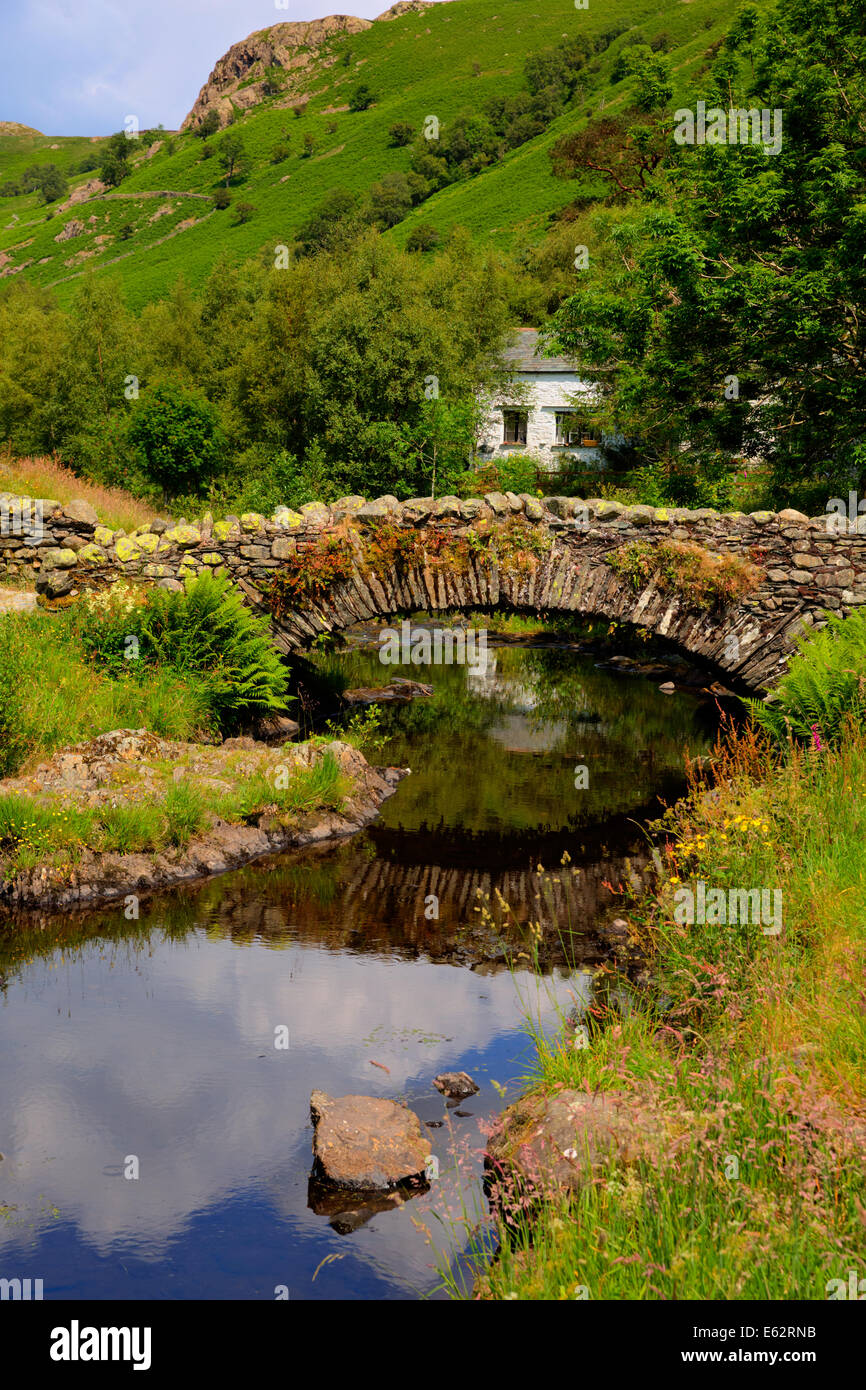 Packhorse bridge Watendlath Tarn Lake District Cumbria England between the Borrowdale and