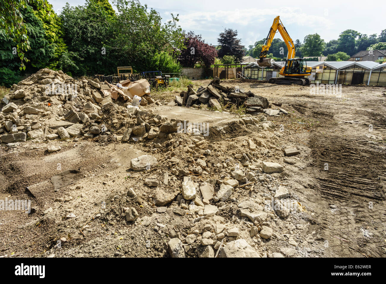 Kelso, Scottish Borders - JCB type digger used to clear plot for house ...