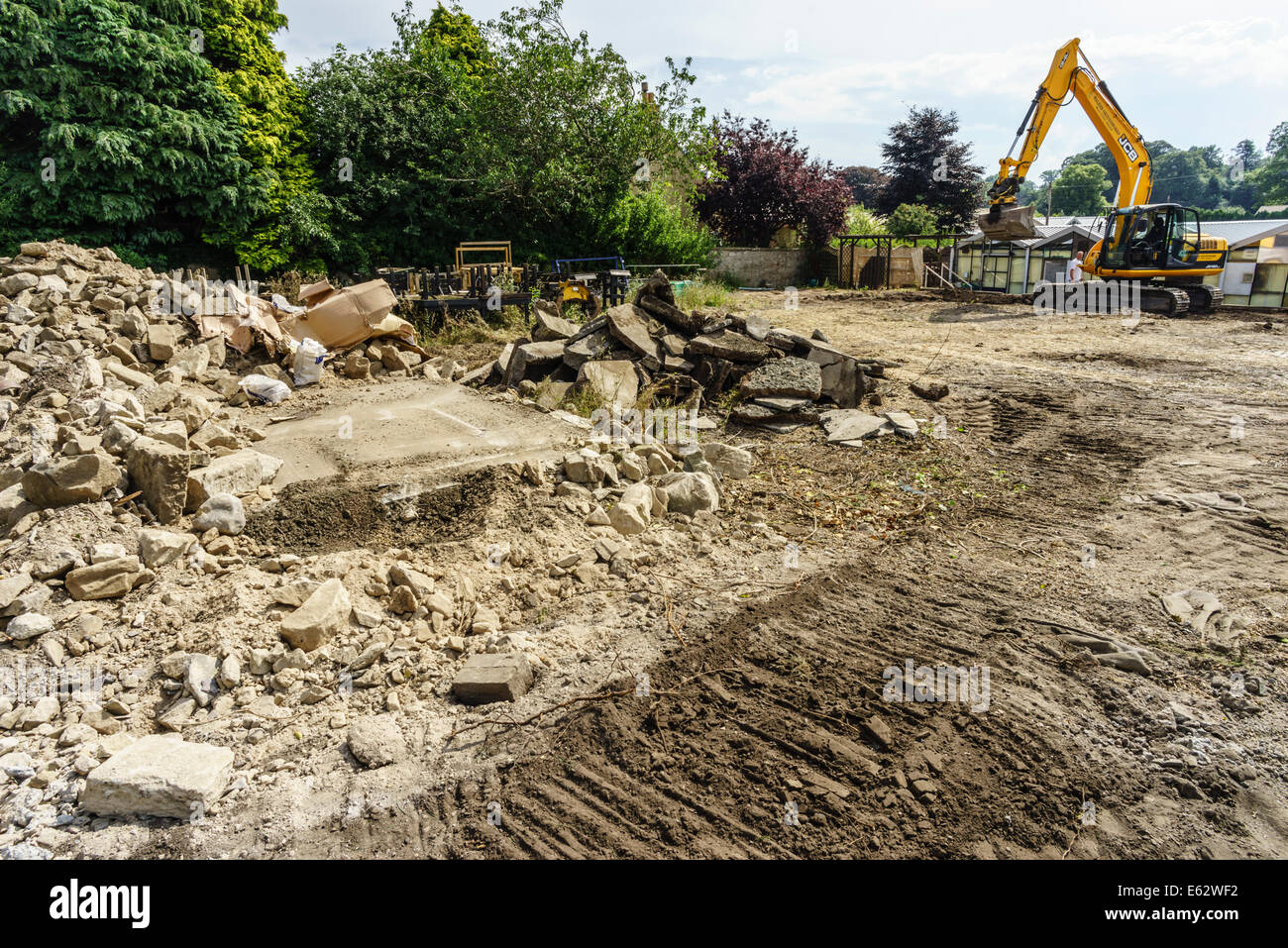 Kelso, Scottish Borders - JCB type digger used to clear plot for house ...