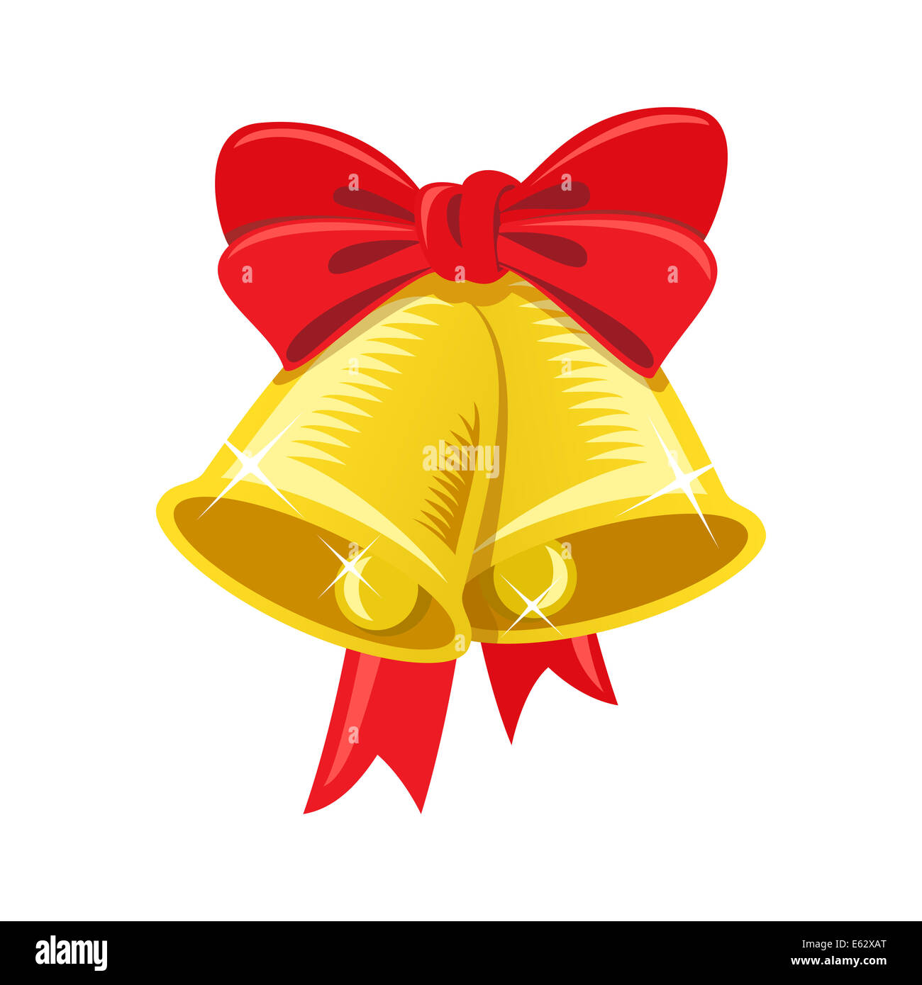 Christmas Bell with Red Bow Icon. Cartoon Stock Vector - Illustration of  background, ring: 104376639