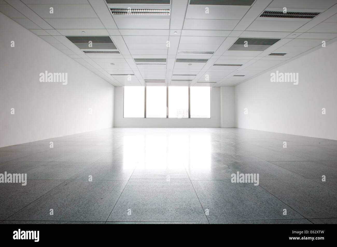 Bright empty office building interior Stock Photo