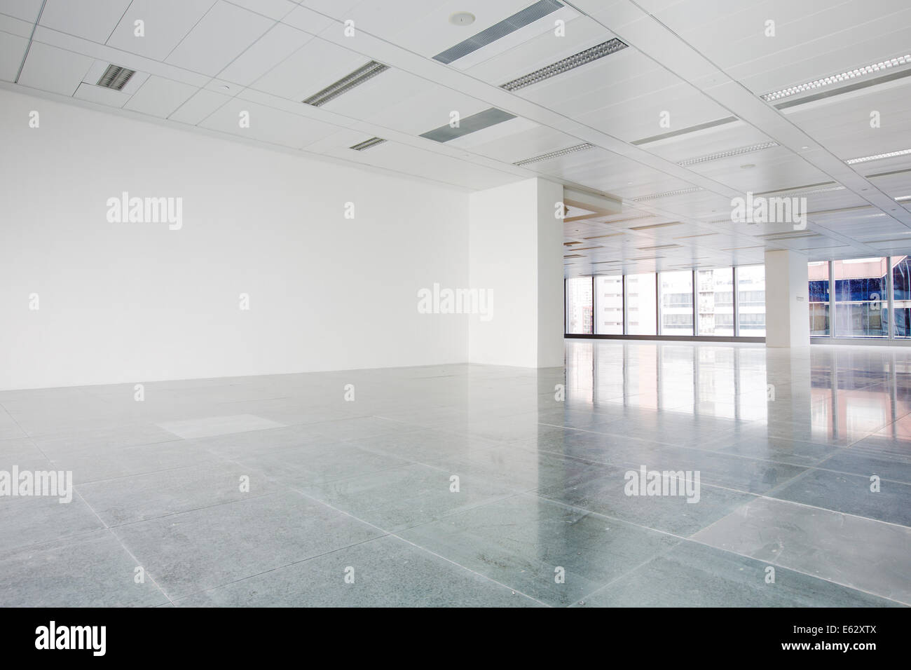 Bright empty office building interior Stock Photo