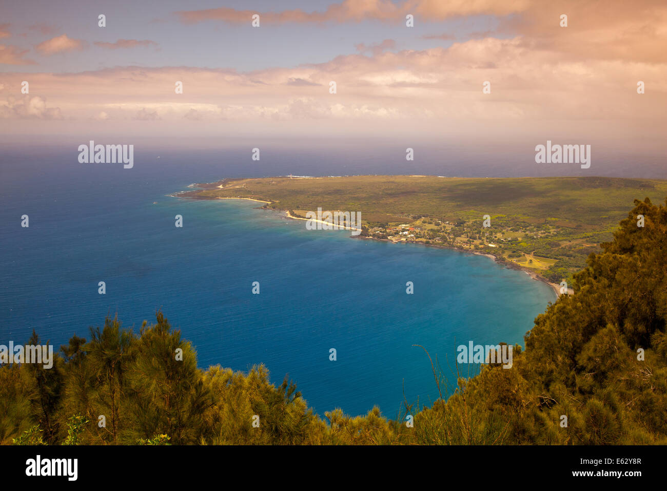 Kalaupapa Lookout on Molokai Hawaii where Saint Damien lived with victims of Hansen's disease