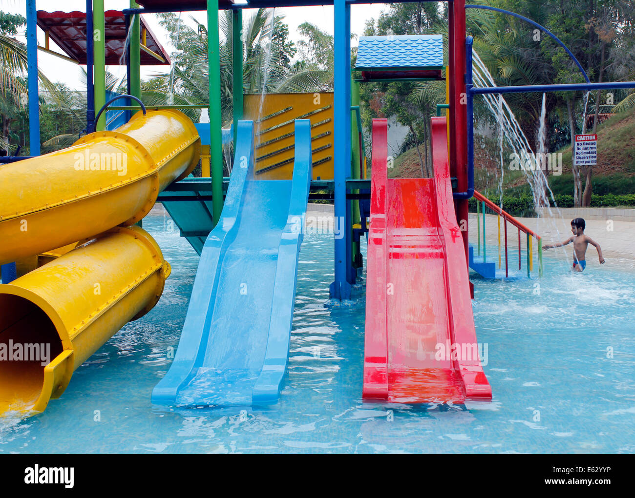 Water amusement games at innovative film city, near bangalore, India Stock Photo