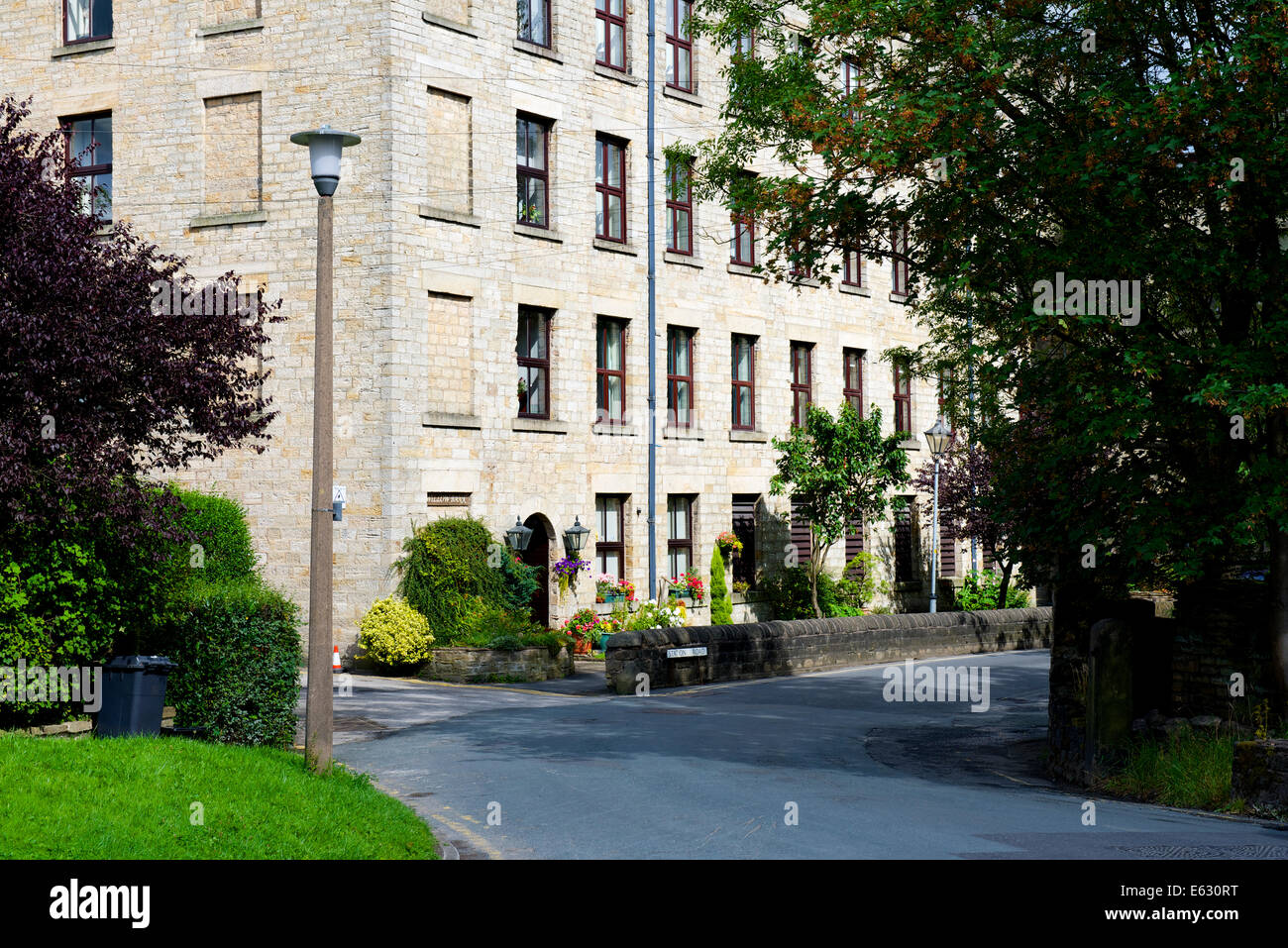 Mill conversion in Uppermill, Saddleworth, West Yorkshire, England UK Stock Photo
