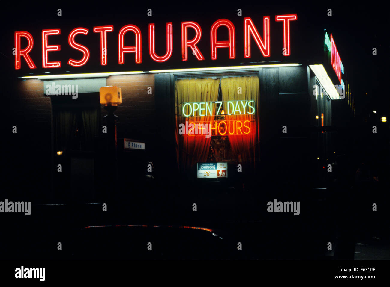 Neon sign new york open 24 hours hires stock photography and images